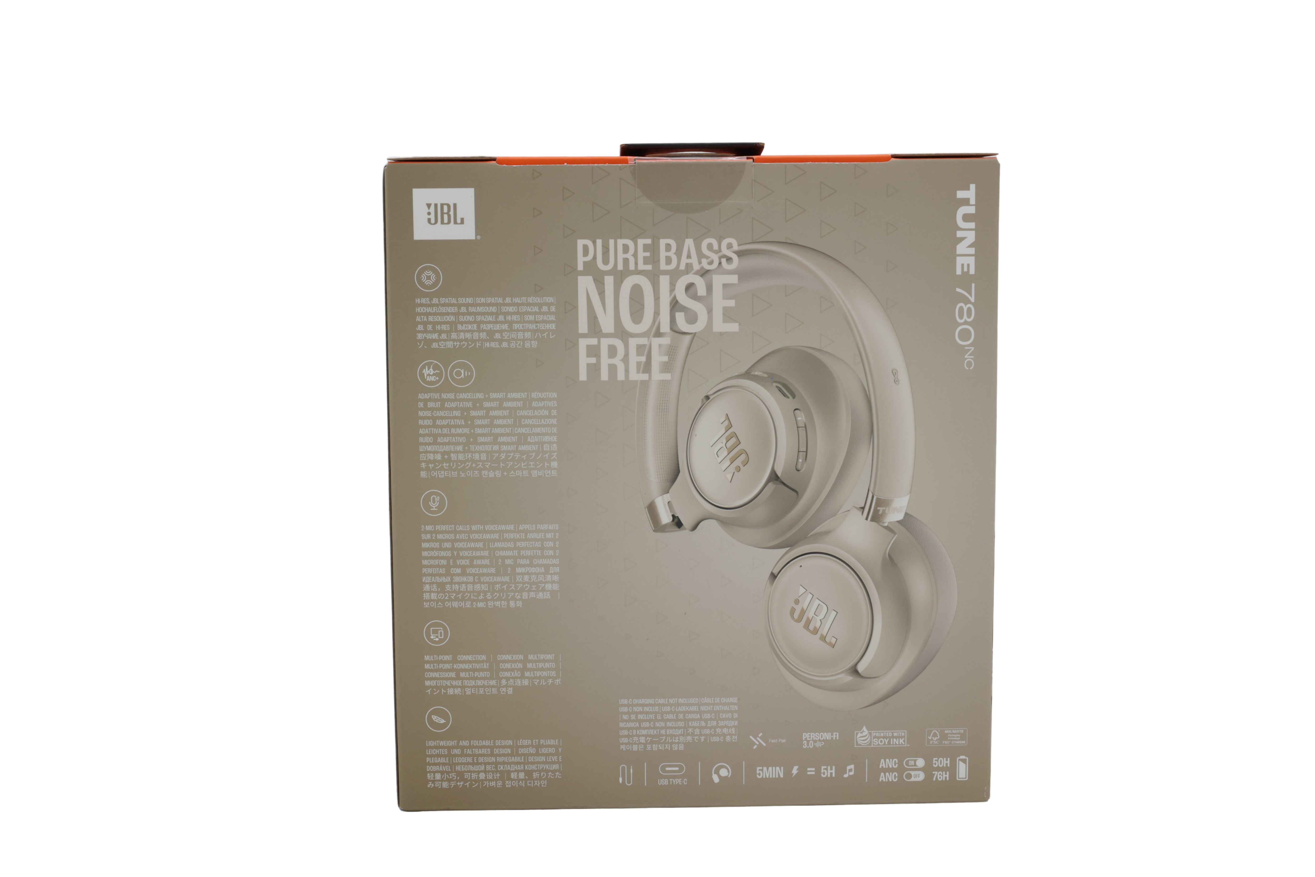 JBL JBLT780NCBEG Tune 780 hodetelefoner, mokka
