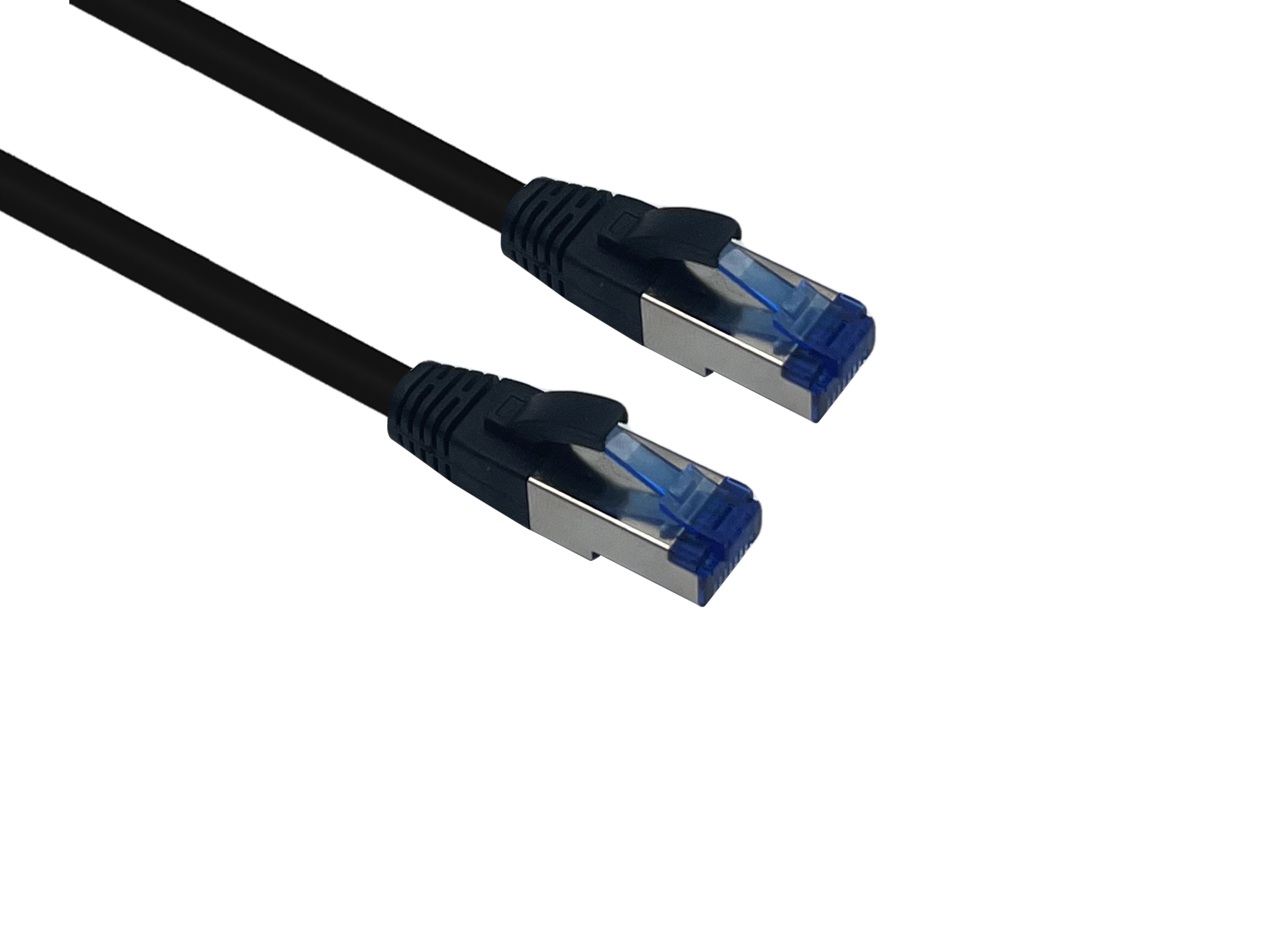 helos patchkabel Cat 6a utendørs RJ45 svart 15m AWG26/1