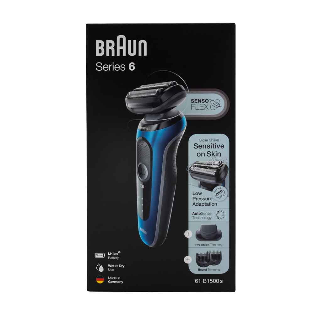 Braun Series 6 61-B1500s elektrisk barbermaskin, blå