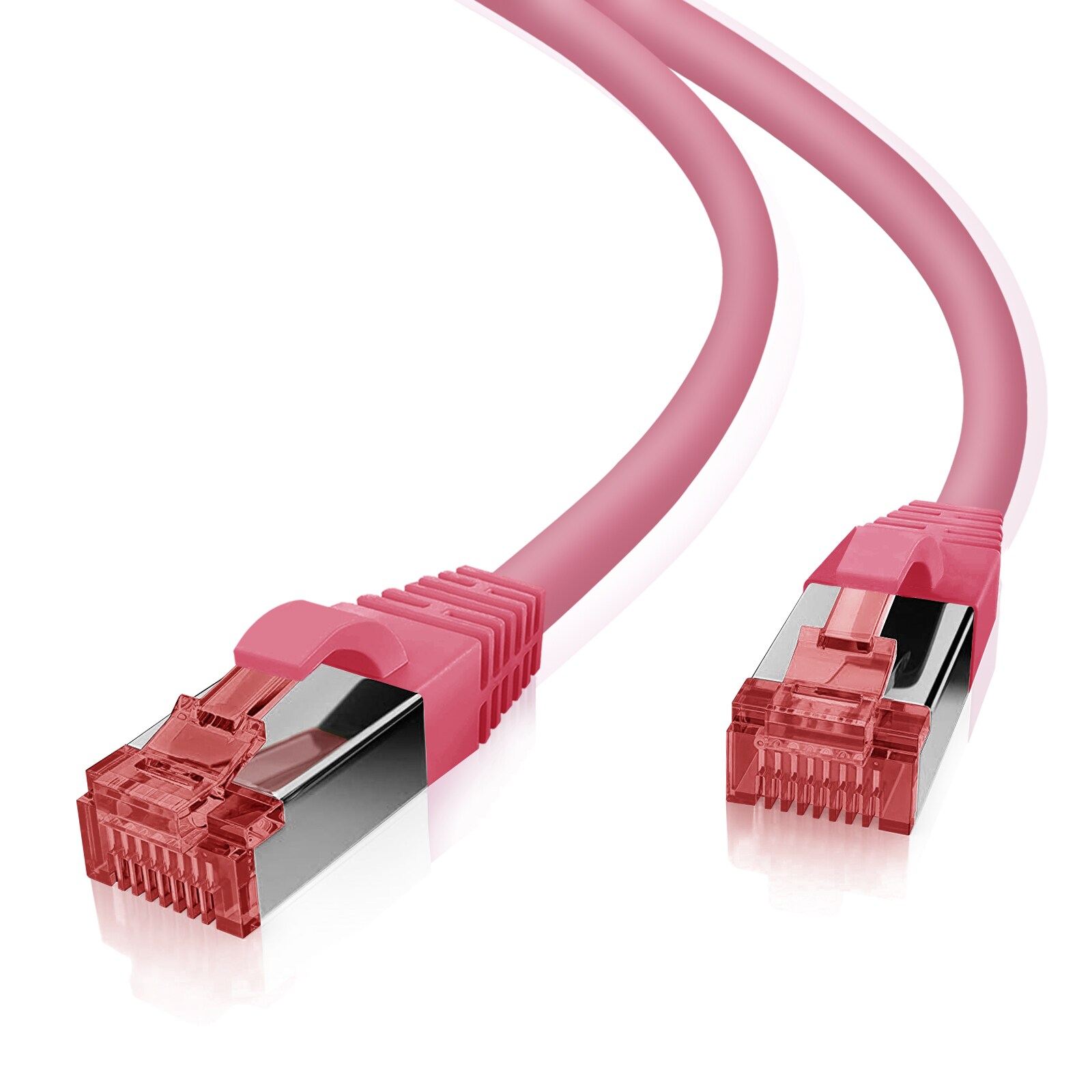 helos patchkabel Cat 6 S/FTP RJ45 magenta 10m AWG27/7 LSZH GHMT