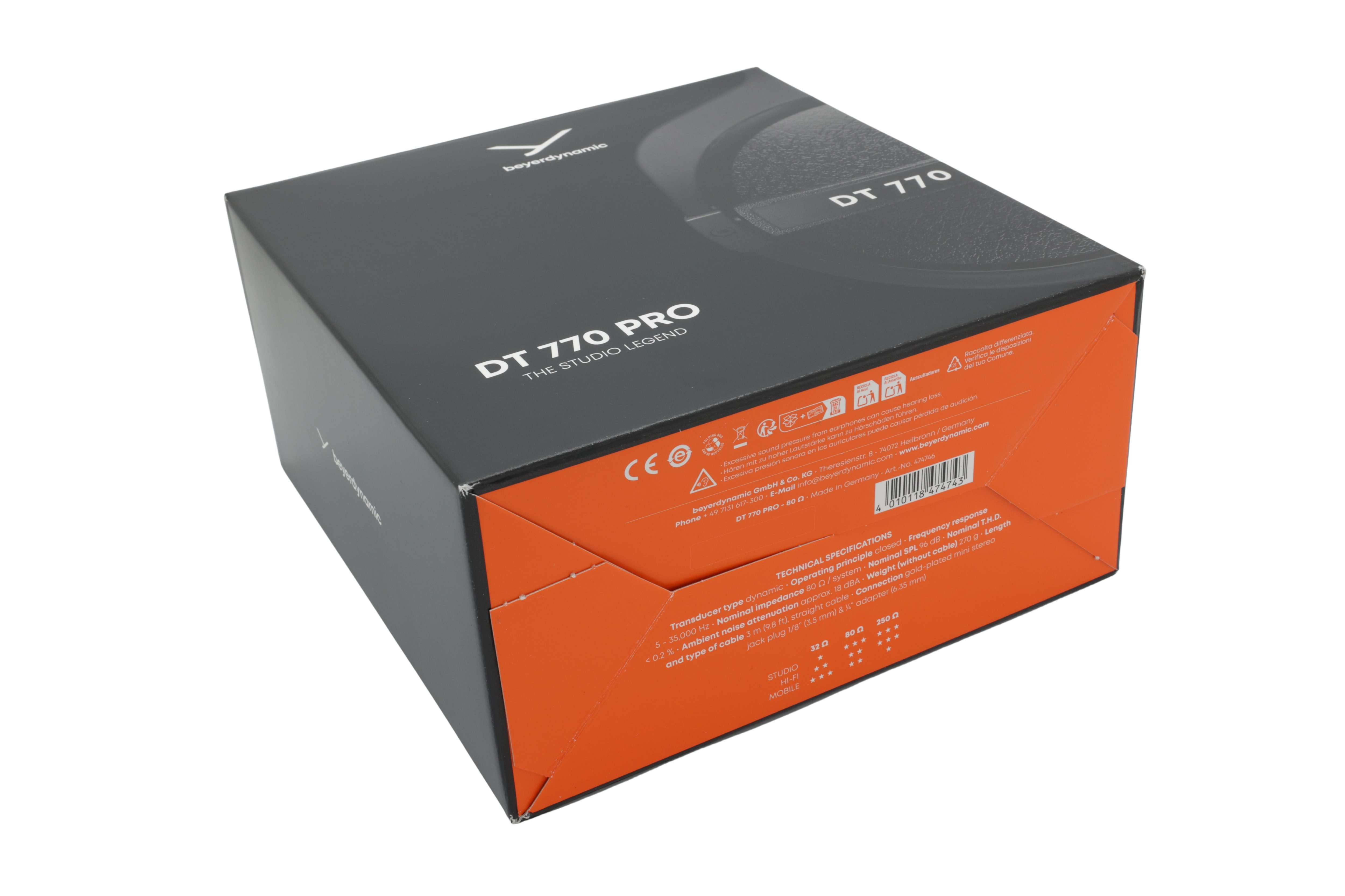 beyerdynamic DT 770 PRO 80 Ohm over-ear studiohodetelefoner, svart