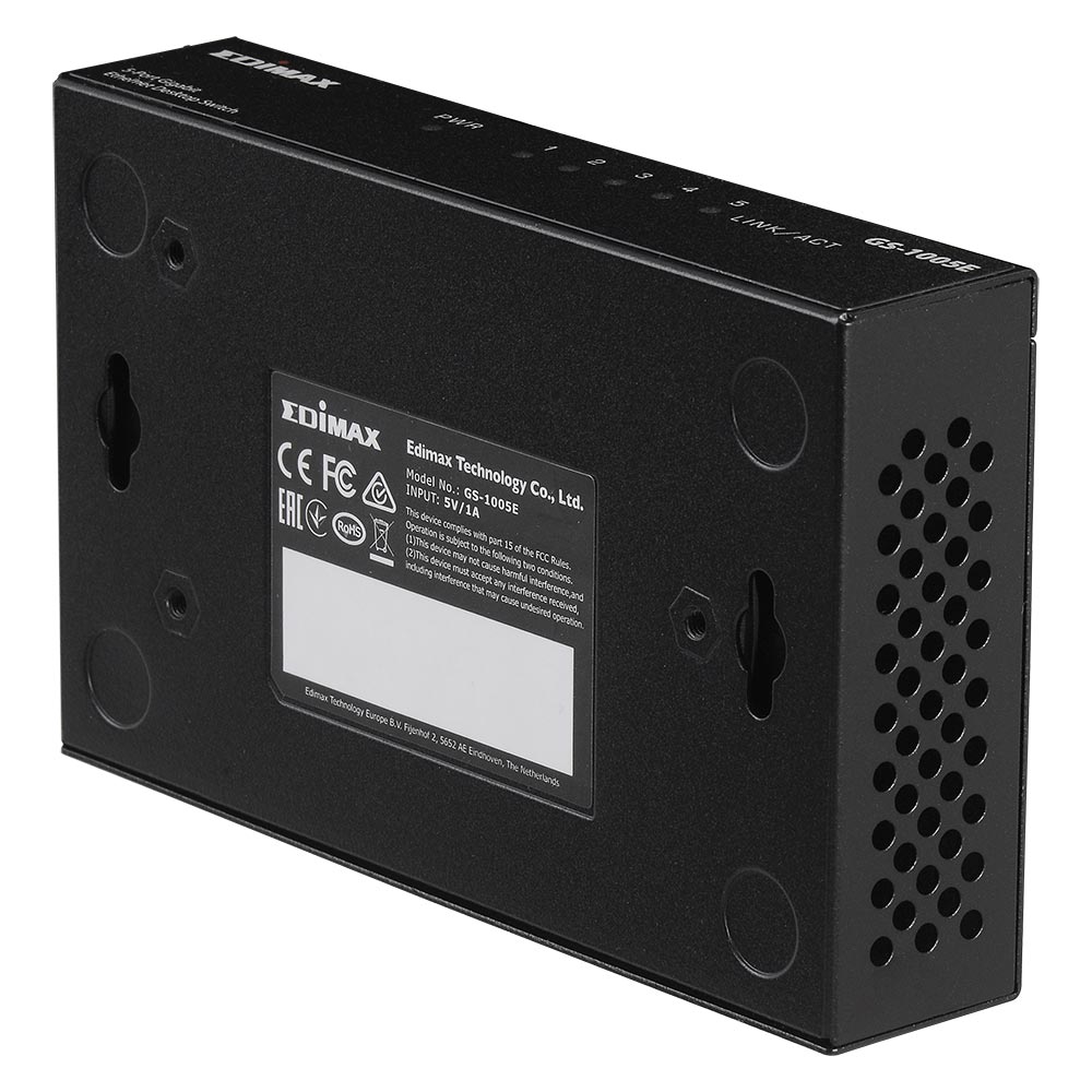 Edimax GS-1005E Gigabit Ethernet-switch med 5 porter for skrivebordet, metallkabinett