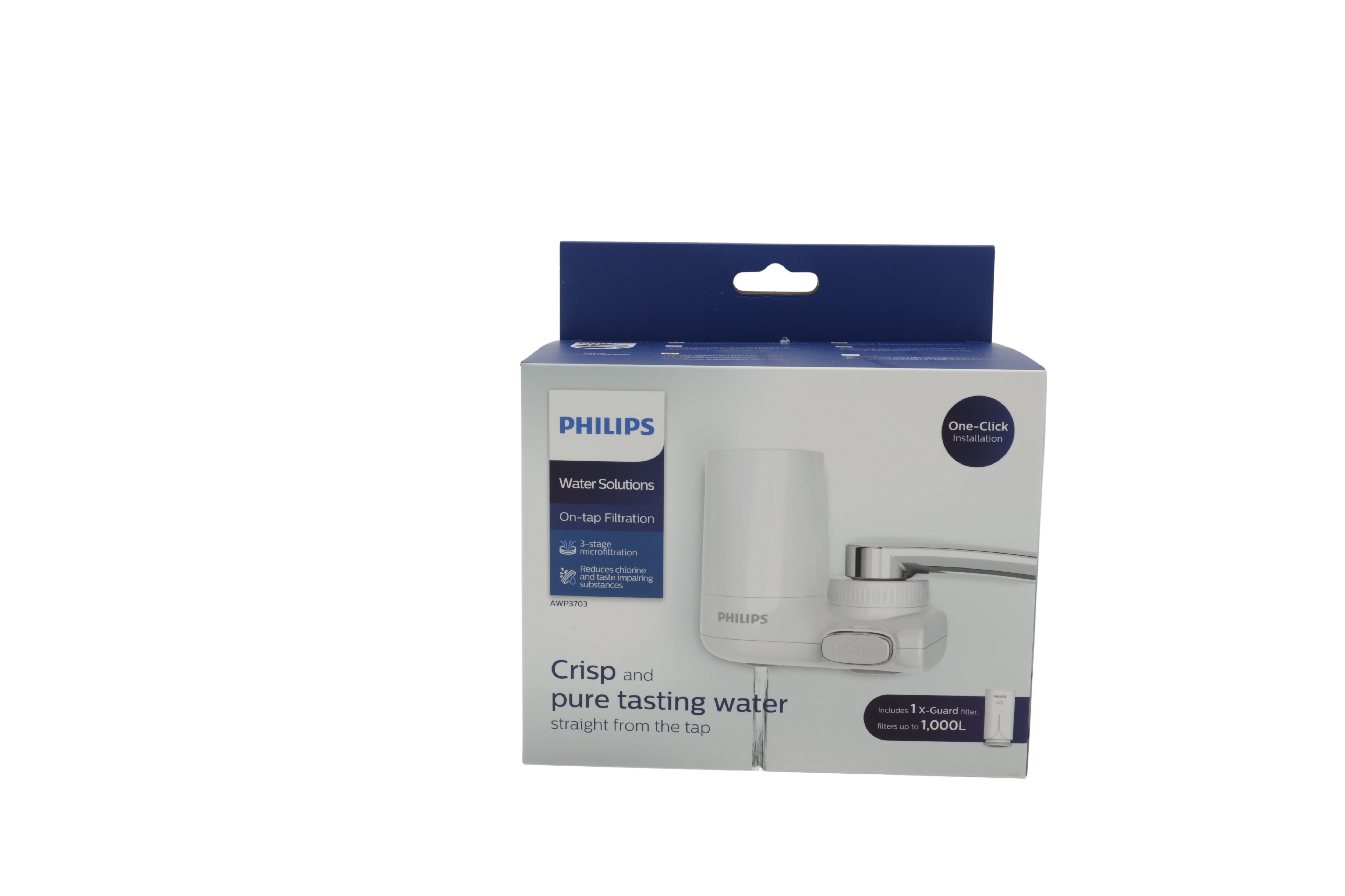 Philips AWP3703/10 ,Vannfilter, mikrofiltrering med vertikal kran Hvit