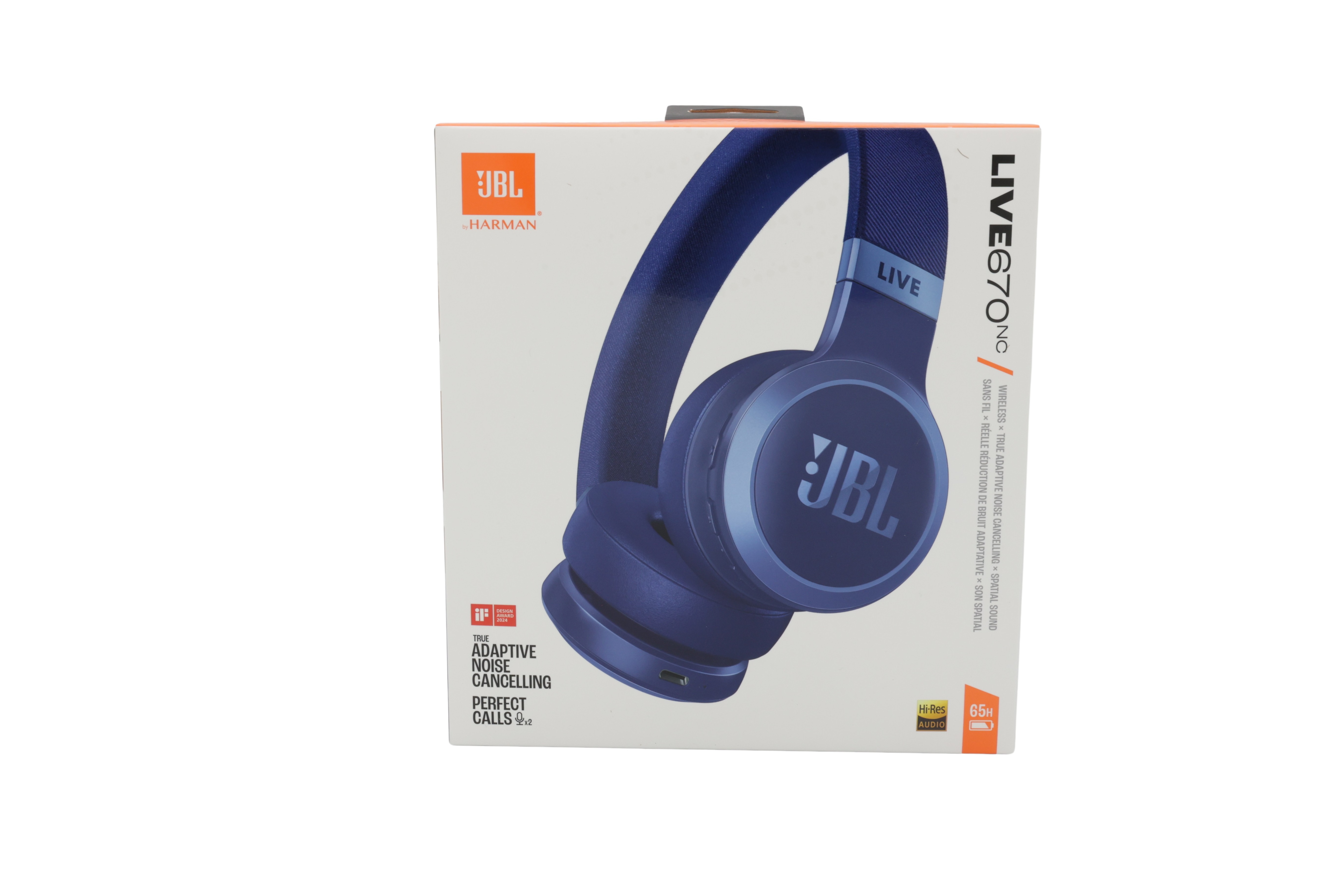 JBL Live 670 NC Bluetooth-øretelefoner med støyreduksjon, blå