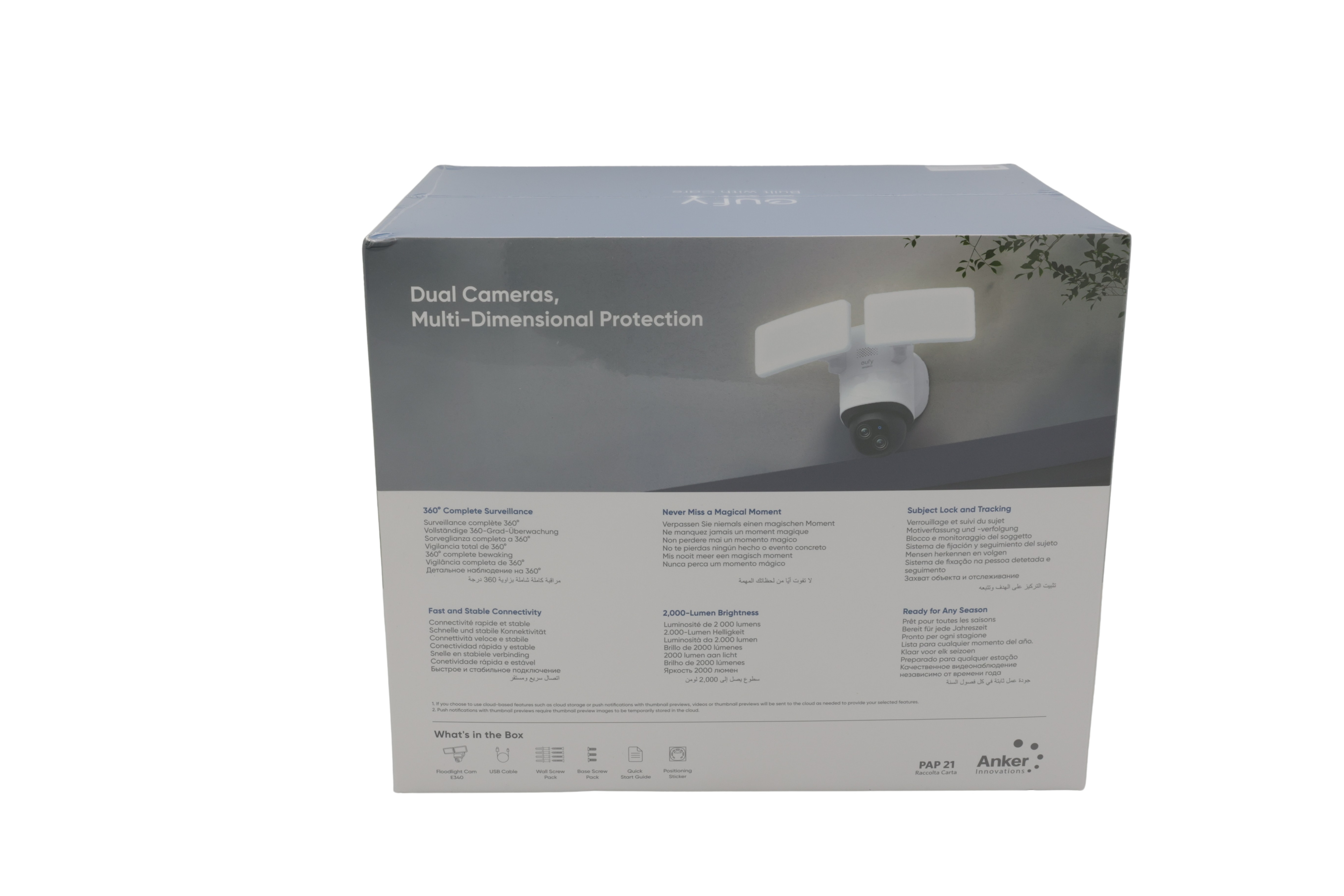 eufy Edge 2 Flomlys Cam E340 T8425321 Hvit