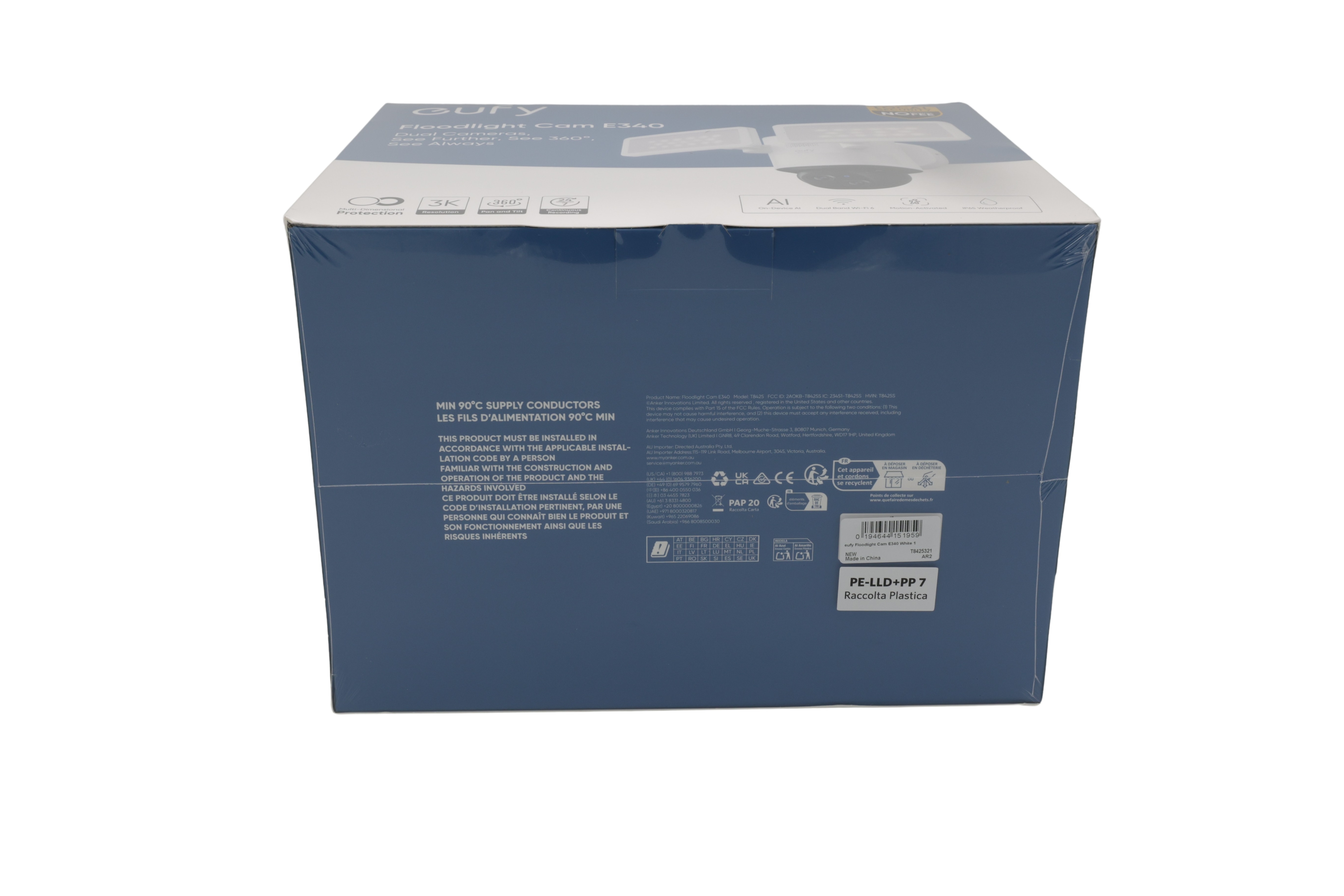 eufy Edge 2 Flomlys Cam E340 T8425321 Hvit