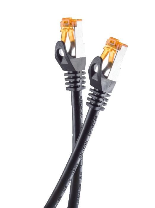 helos patchkabel Cat 6a utendørs RJ45 svart 7,5 m AWG26/1