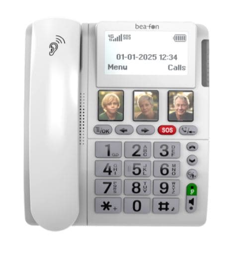 Beafon ML10, LTE/4G, SIM stasjonær mobiltelefon med SOS-sender, hvit