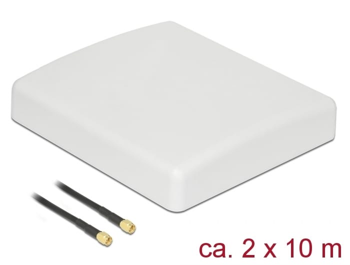 Delock LTE MIMO-antenne 2xSMA-kontakt 8dBi retningsbestemt tilkoblingskabel RG58 10m