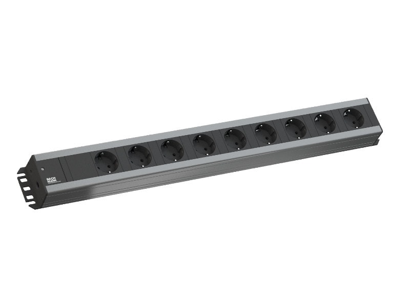 Bachmann håndverkerstripe 9-veis 90, svart 2,0 m. uten bryter