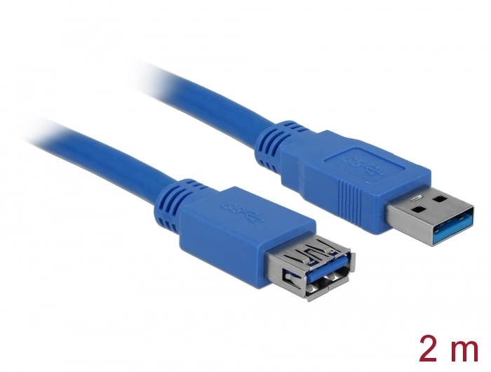 Delock forlengelseskabel USB 3.0 Type-A hann > USB 3.0 Type-A hunn 2 m blå