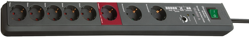 Brennenstuhl ÜSS Secure-Tec automatisk 8-gang, master/slave, 3 m