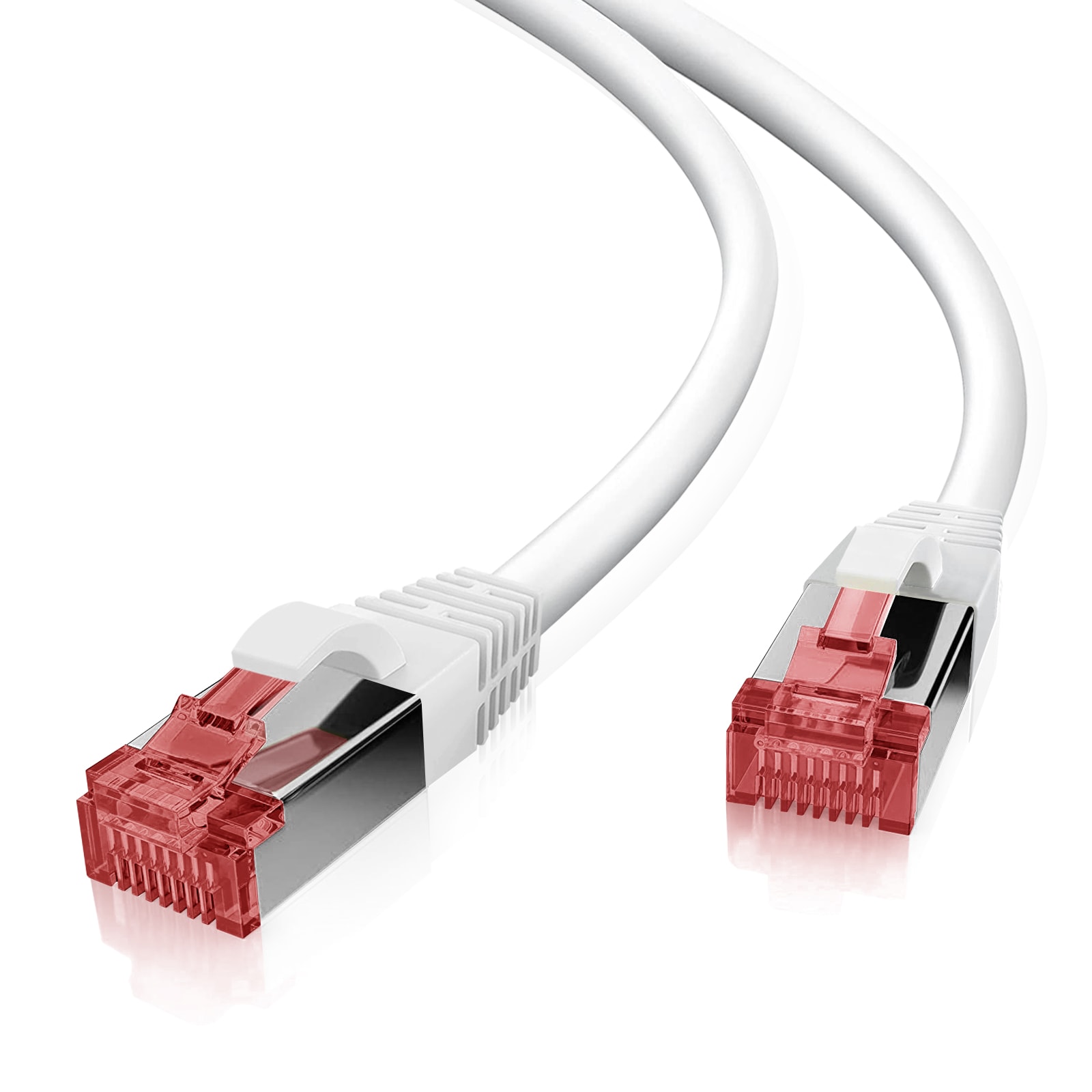 helos patchkabel Cat 6 S/FTP RJ45 hvit 10m AWG27/7 LSZH GHMT