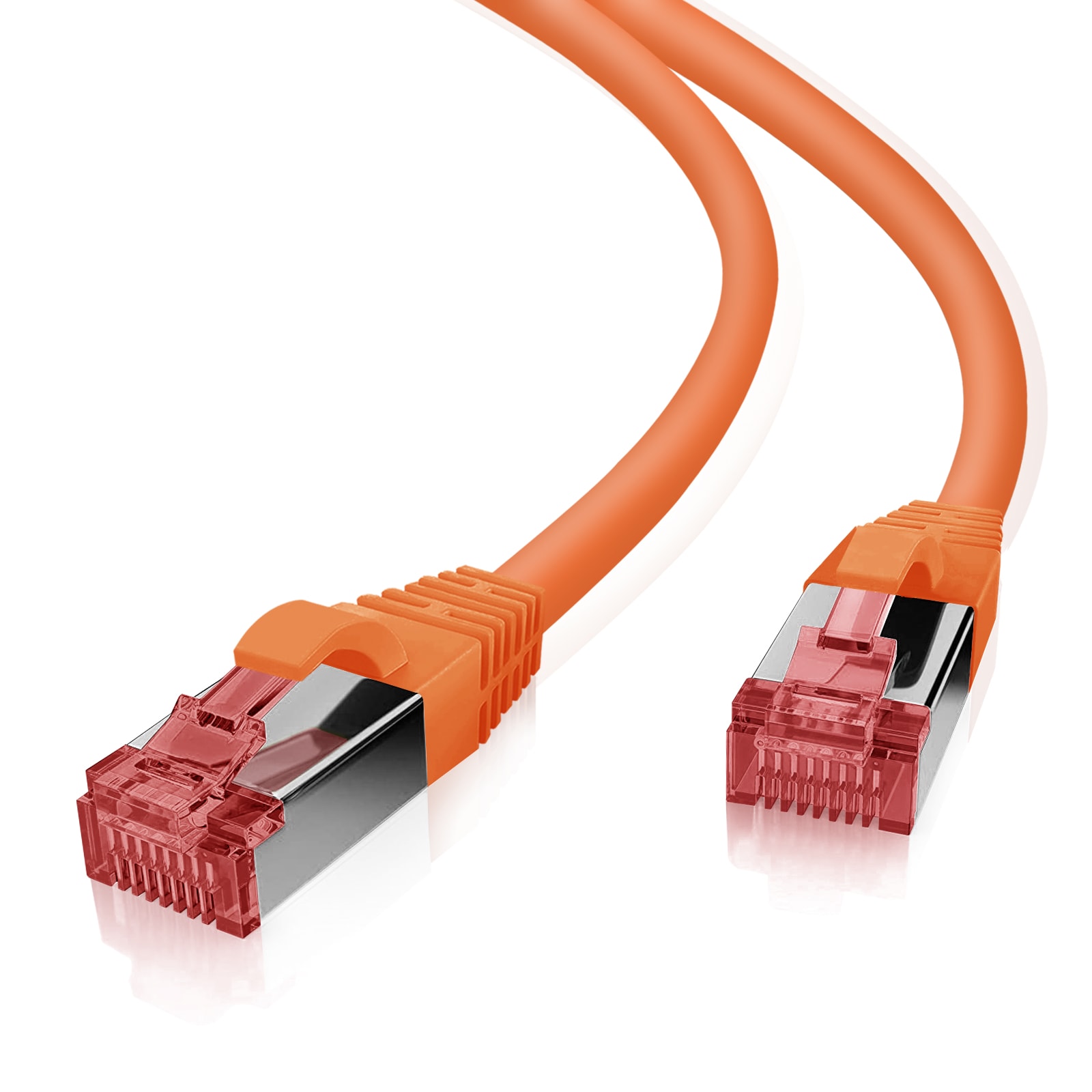 helos patchkabel Cat 6 S/FTP RJ45 oransje 10m AWG27/7 LSZH GHMT