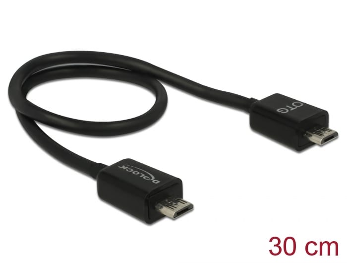 Delock strømdelingskabel Micro USB-B hann > Micro USB-B hann OTG