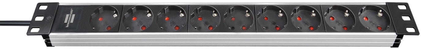 "Brennenstuhl 19"" Premium Alu-Line stikkontaktlist 9-veis, 2 m"