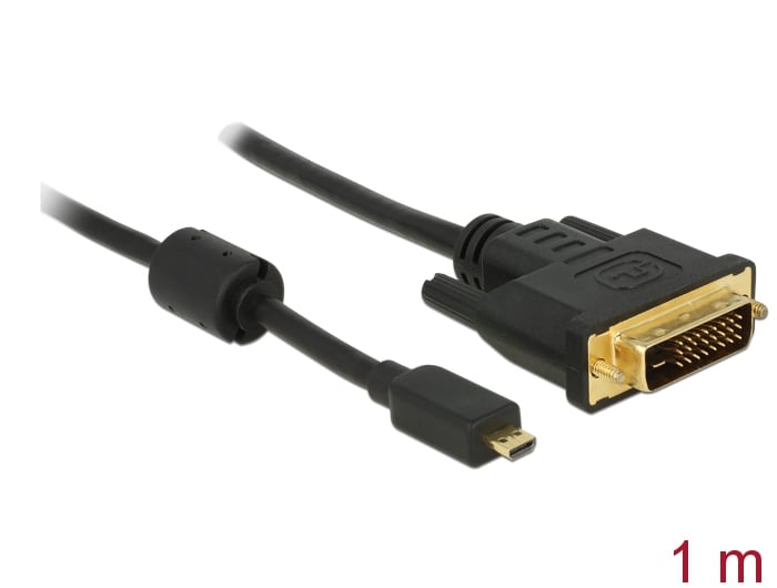 Delock-kabel Micro HDMI D hann > DVI 241 hann 1 m