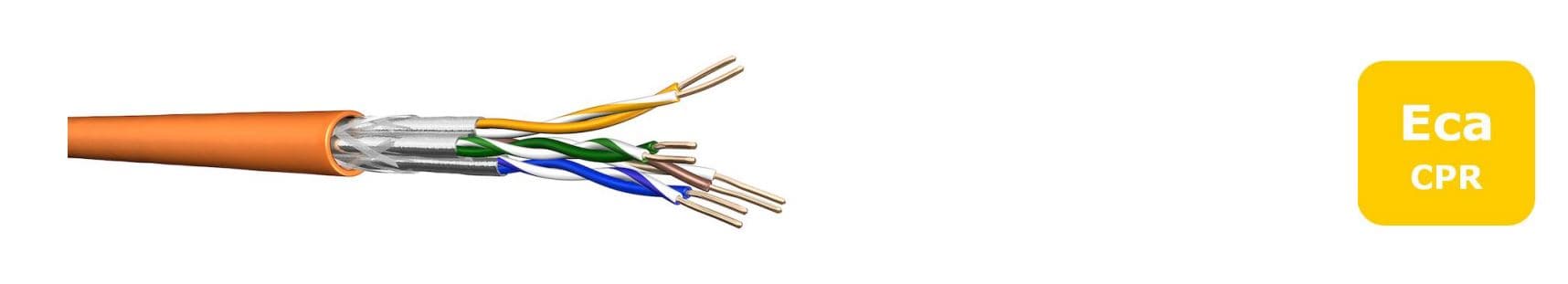 Draka installasjonskabel UC900 HS23, Cat 7, S/FTP, PiMF, oransje, 100 m ring