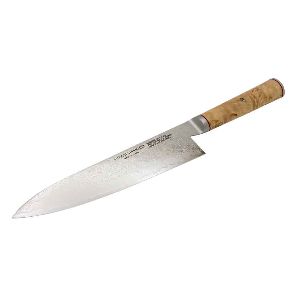 Zwilling MIYABI Gyutoh sølv, håndtak av masurbjørk, 200 mm