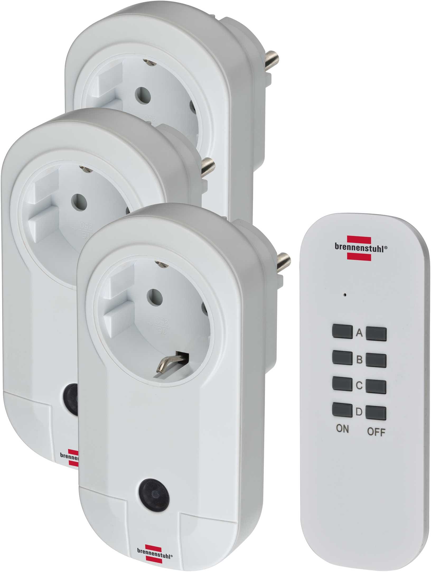 Brennenstuhl Comfort-Line 3-veis radiostyringssett RC CE1 3001, IP20, hvit