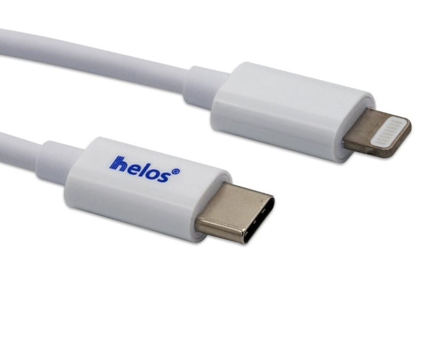 helos USB-C til Lightning-kabel, MFI-sertifisert, 1,0 m, hvit