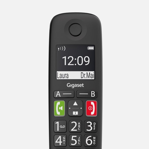 Gigaset E290 Duo - Telefon med store knapper og 2 håndsett - svart