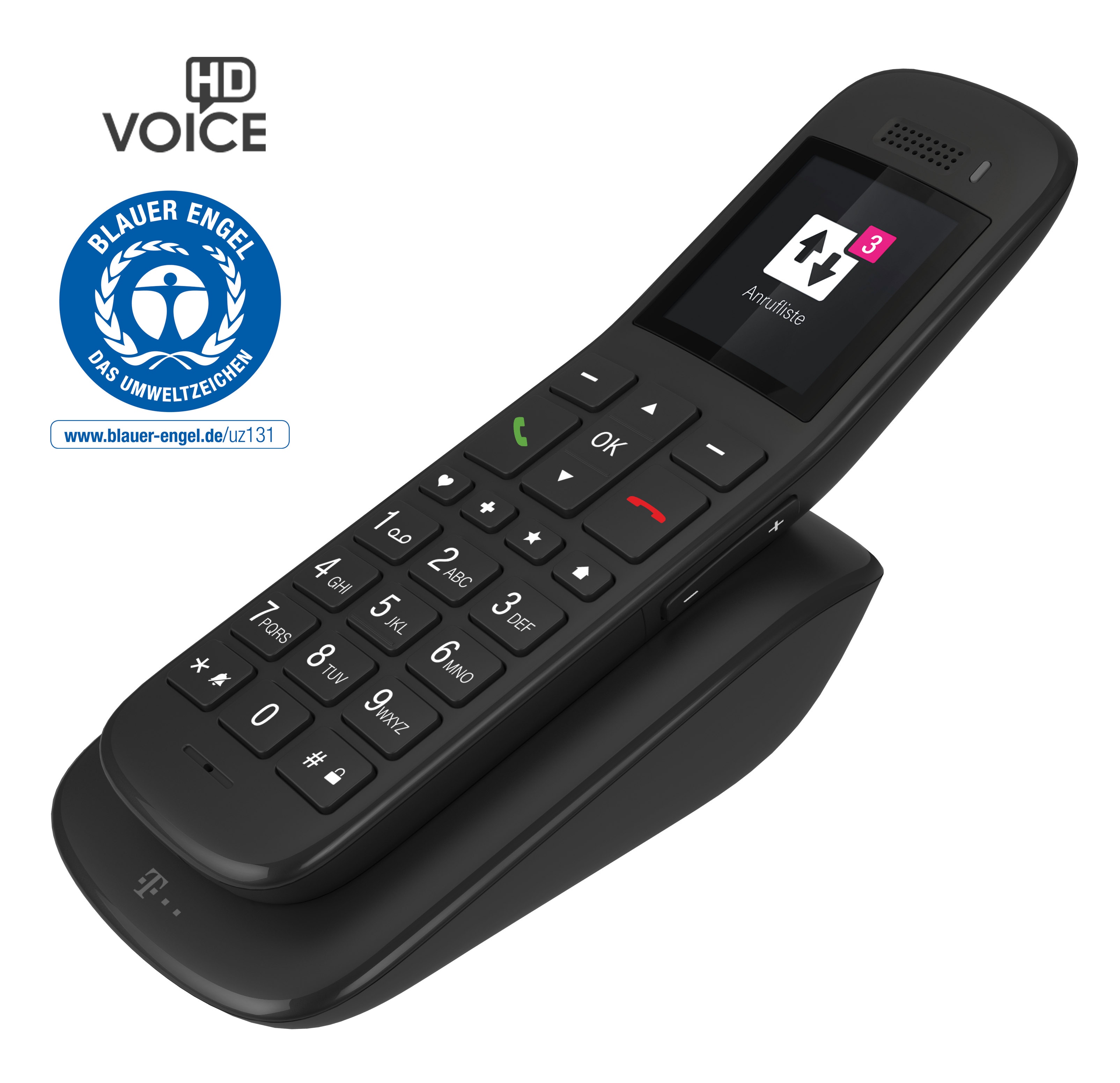 Telekom Speedphone 32 – trådløs IP-telefon med store taster – ibenholt
