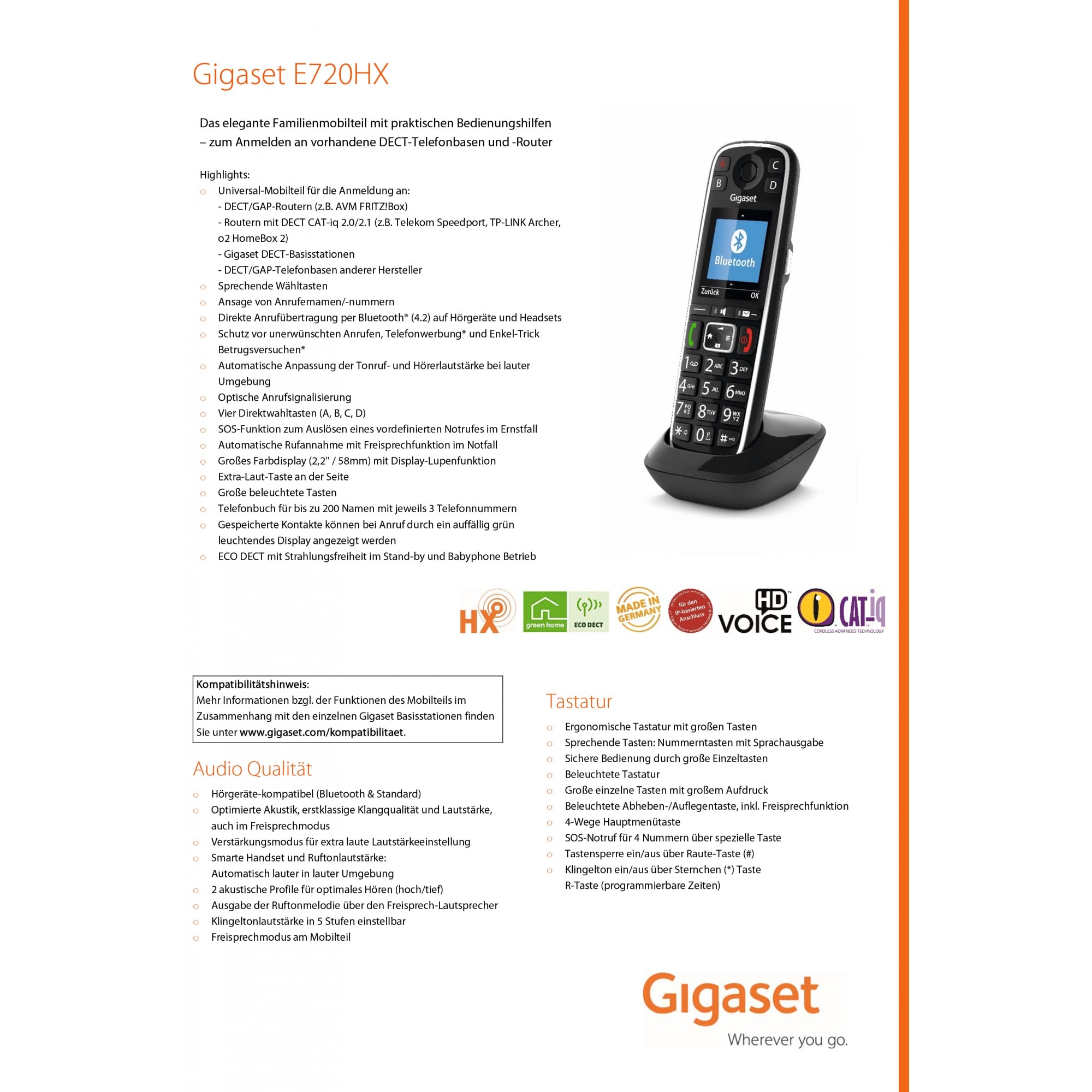 Gigaset E720HX svart