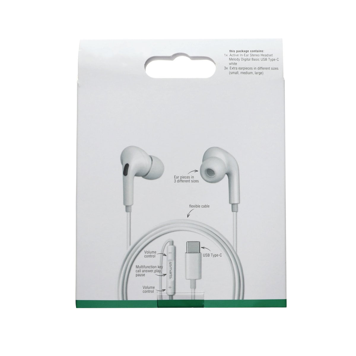 4smarts aktive hodetelefoner Melody Digital Basic USB-C med D/A-konverter hvit