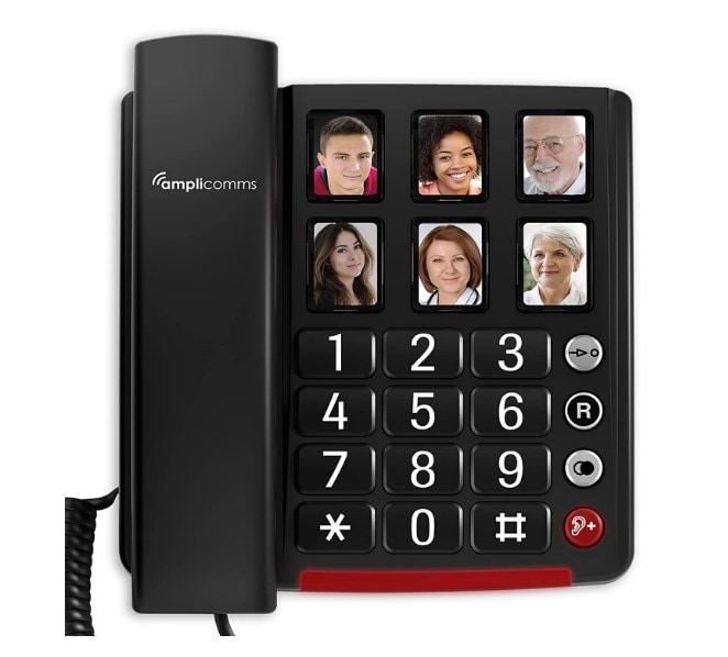amplicomms BIGTel 40 plus, telefon med store knapper Mørkegrå