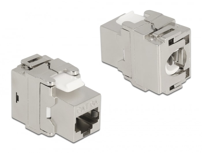Delock Keystone-modul RJ45-kontakt til LSA Cat.6A 180 verktøyfri metall