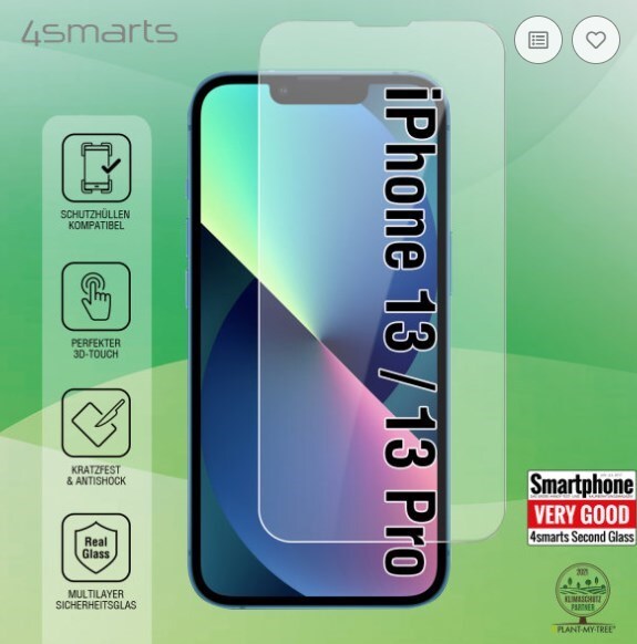 4smarts Second Glass 2.5D for Apple iPhone 17e/16e/14/14/13/13/13/13 Pro