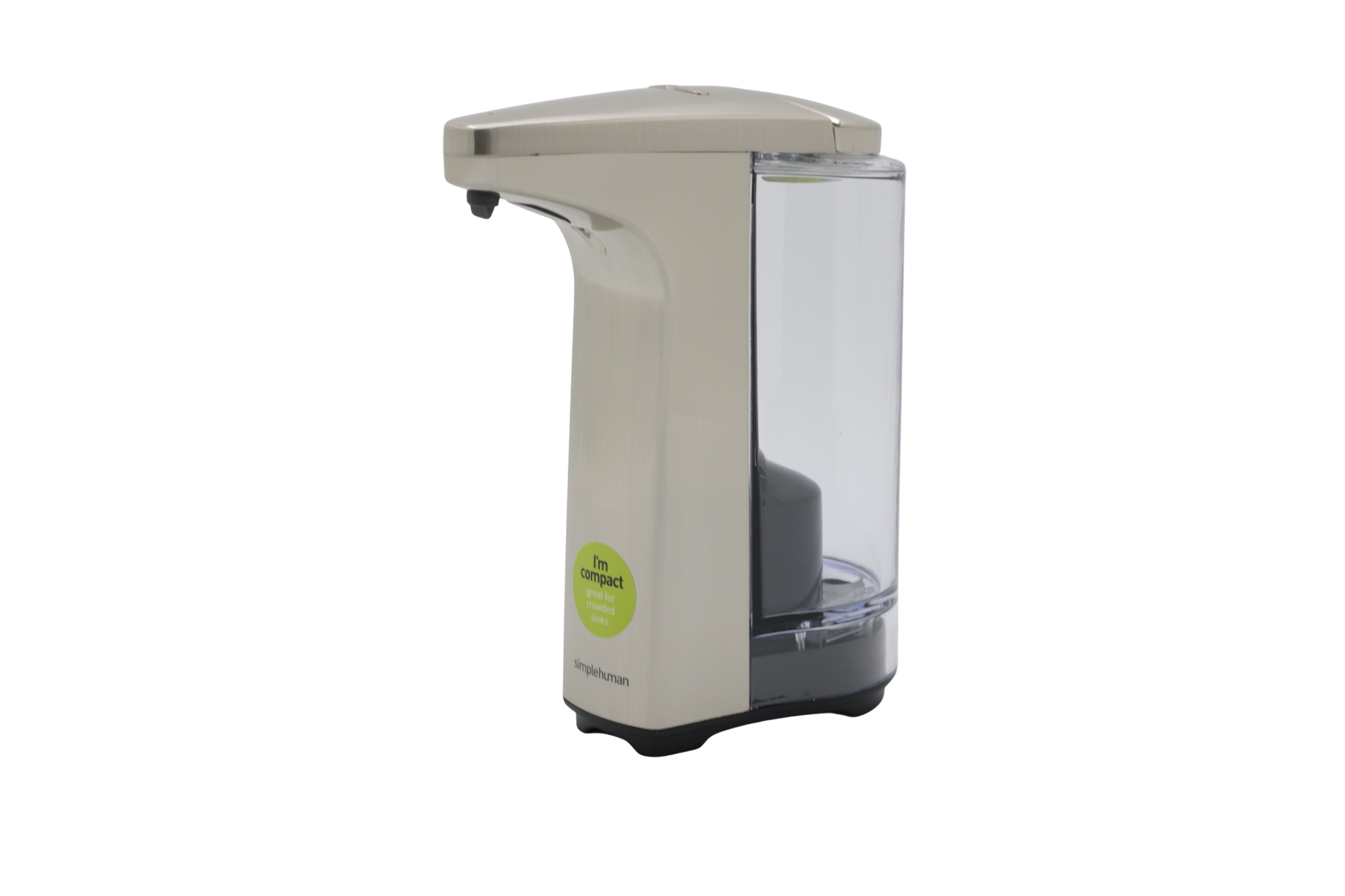 simplehuman batteridrevet sensordispenser, børstet nikkel