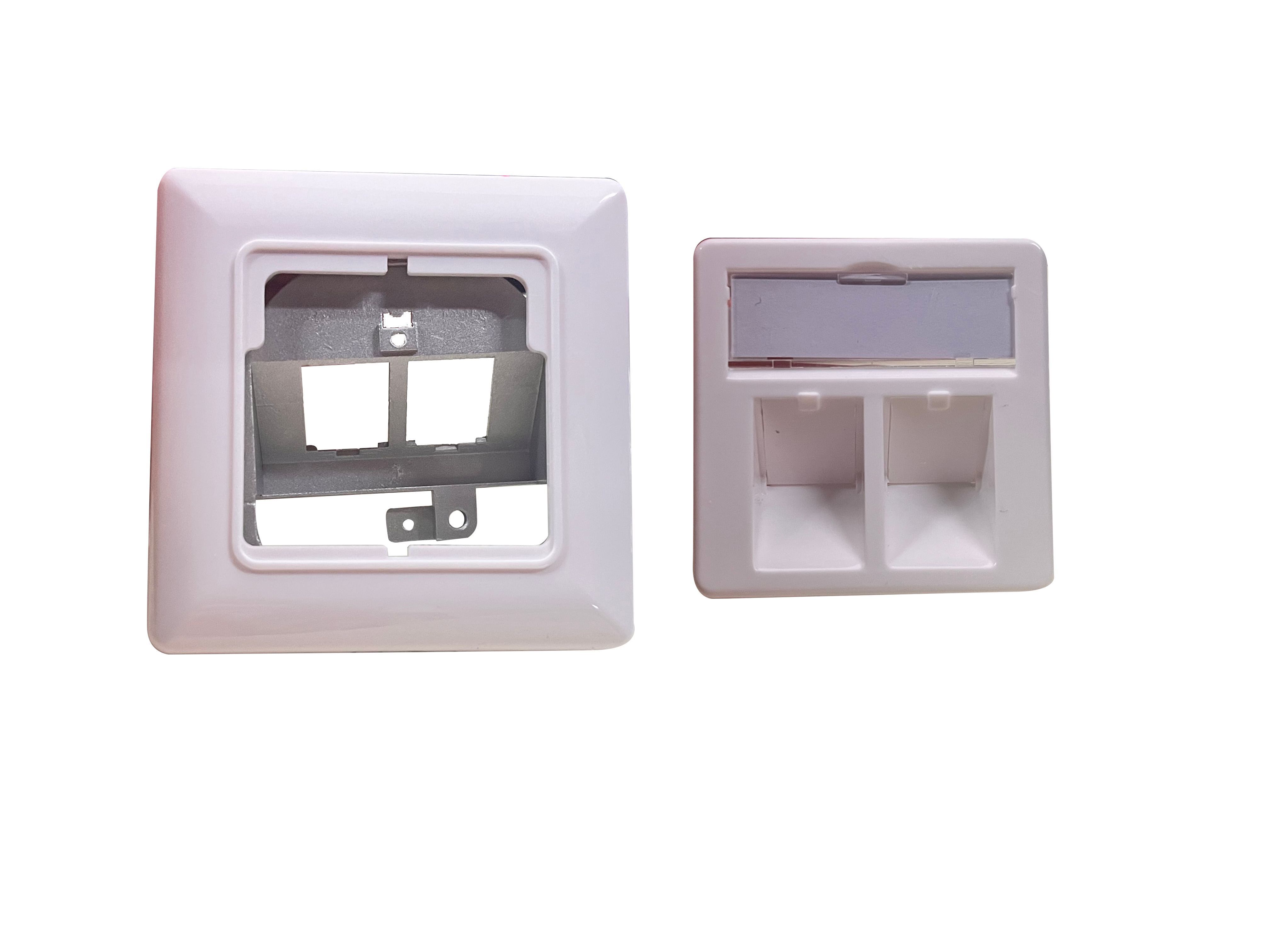 helos Keystone - koblingsboks, designkompatibel, 2-gang, ren hvit