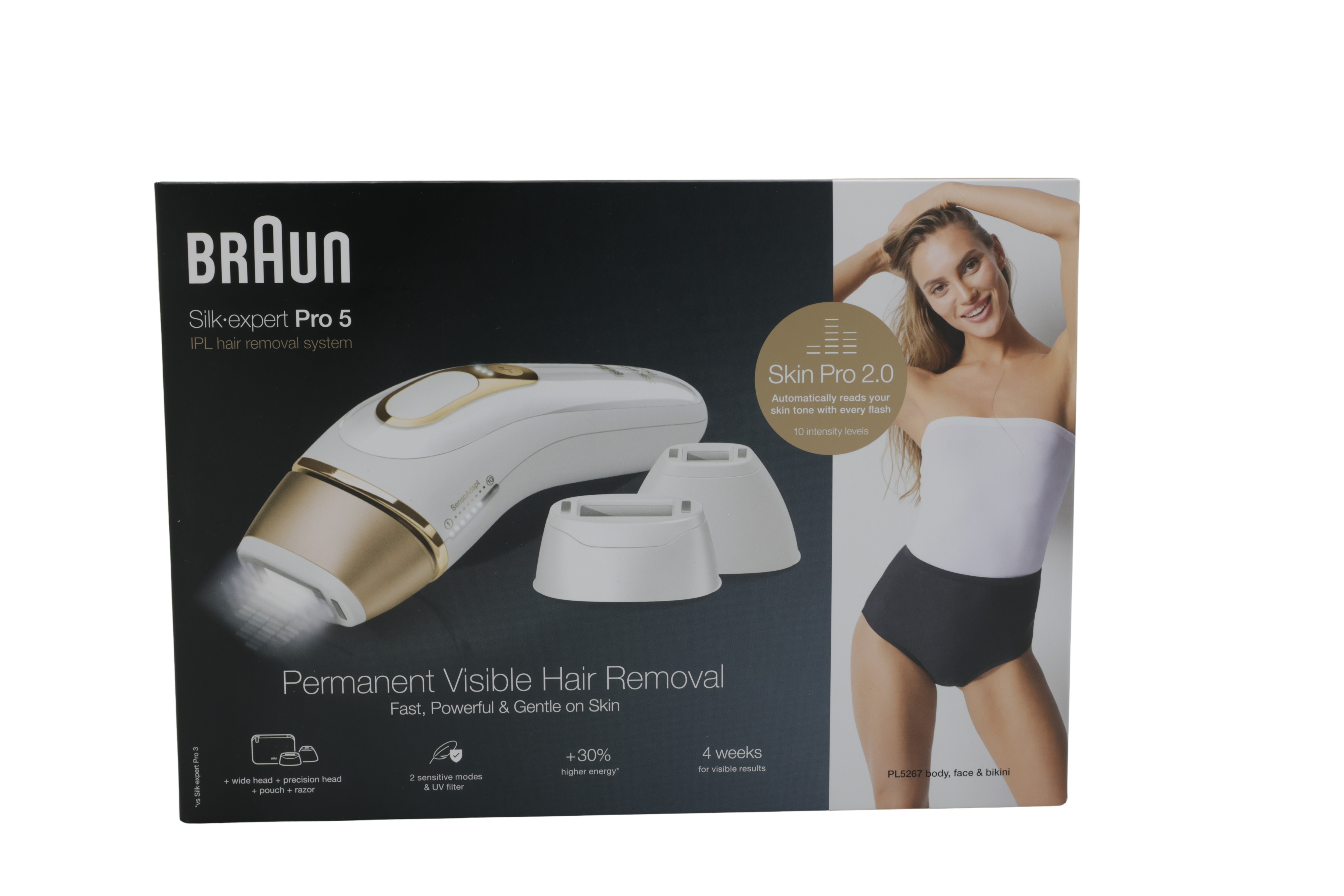 Braun PL5267 IPL Silk Expert Pro 5 hårfjerningsapparat hvit/gull