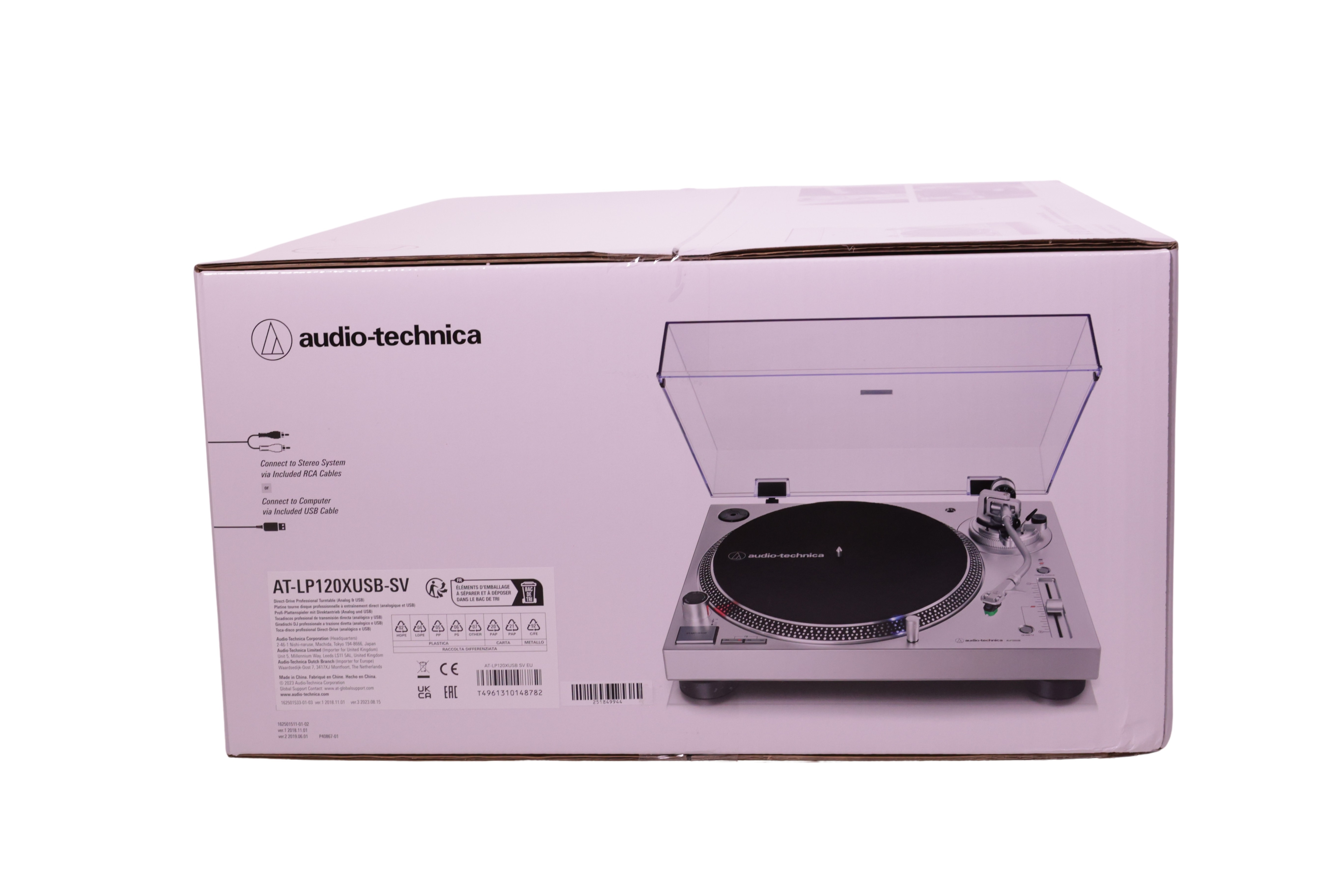 Audio-Technica AT-LP120X Direkte drevet platespiller, sølv
