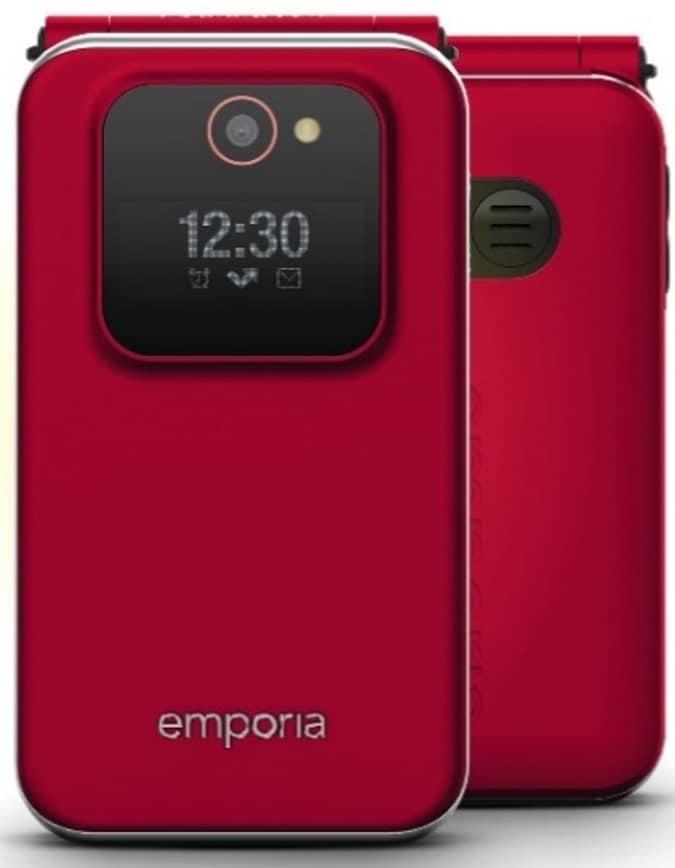 Emporia emporiaJOY (V228), 2G, (V3), vippemobiltelefon med store knapper, rød