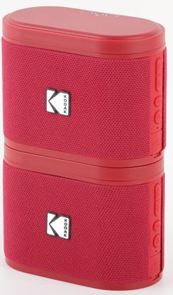 Kodak SoundBrix trådløs stabelhøyttaler (Reverb Red), 2 stk