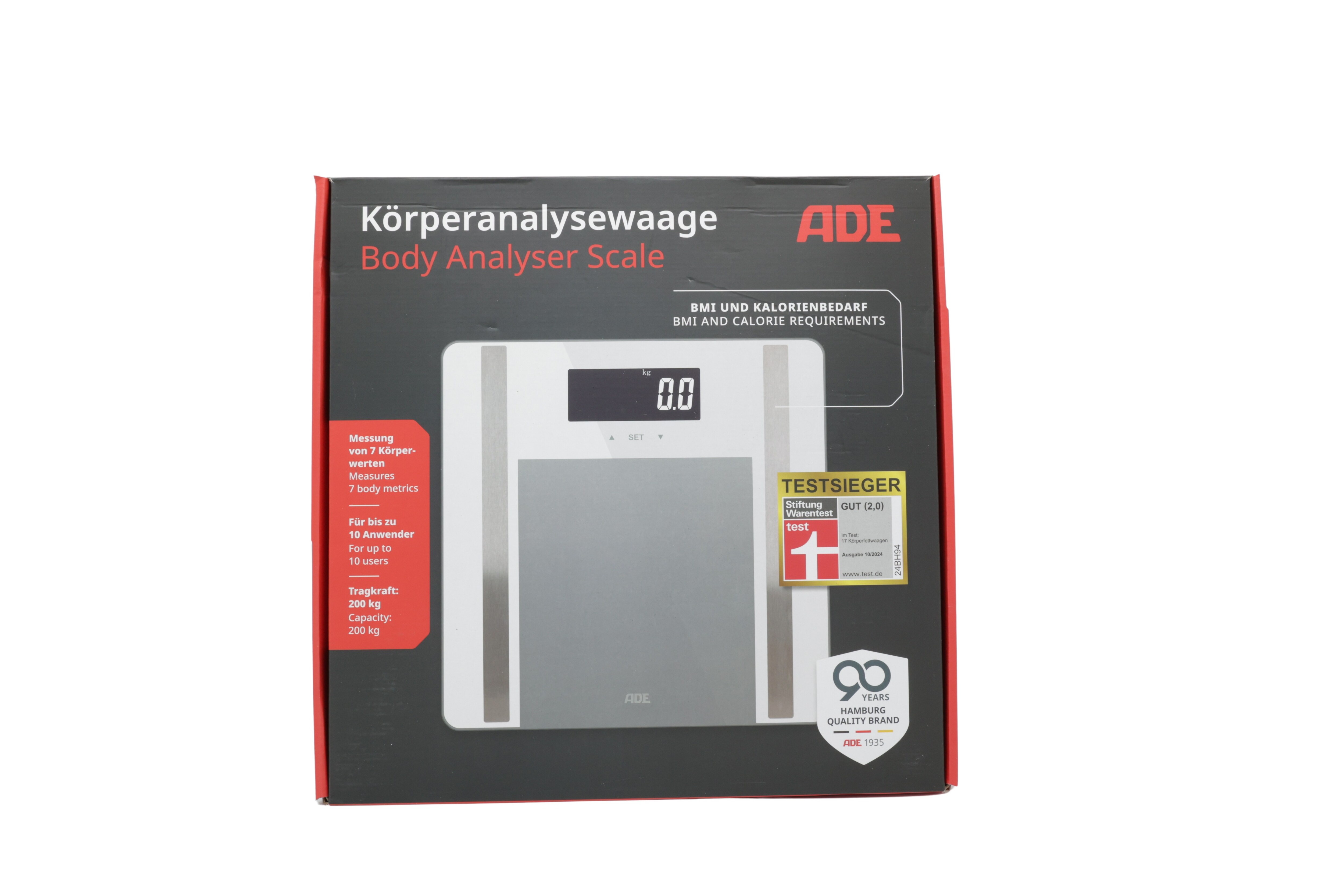 ADE Digital kroppsfettvekt Ines opp til 200 kg hvit