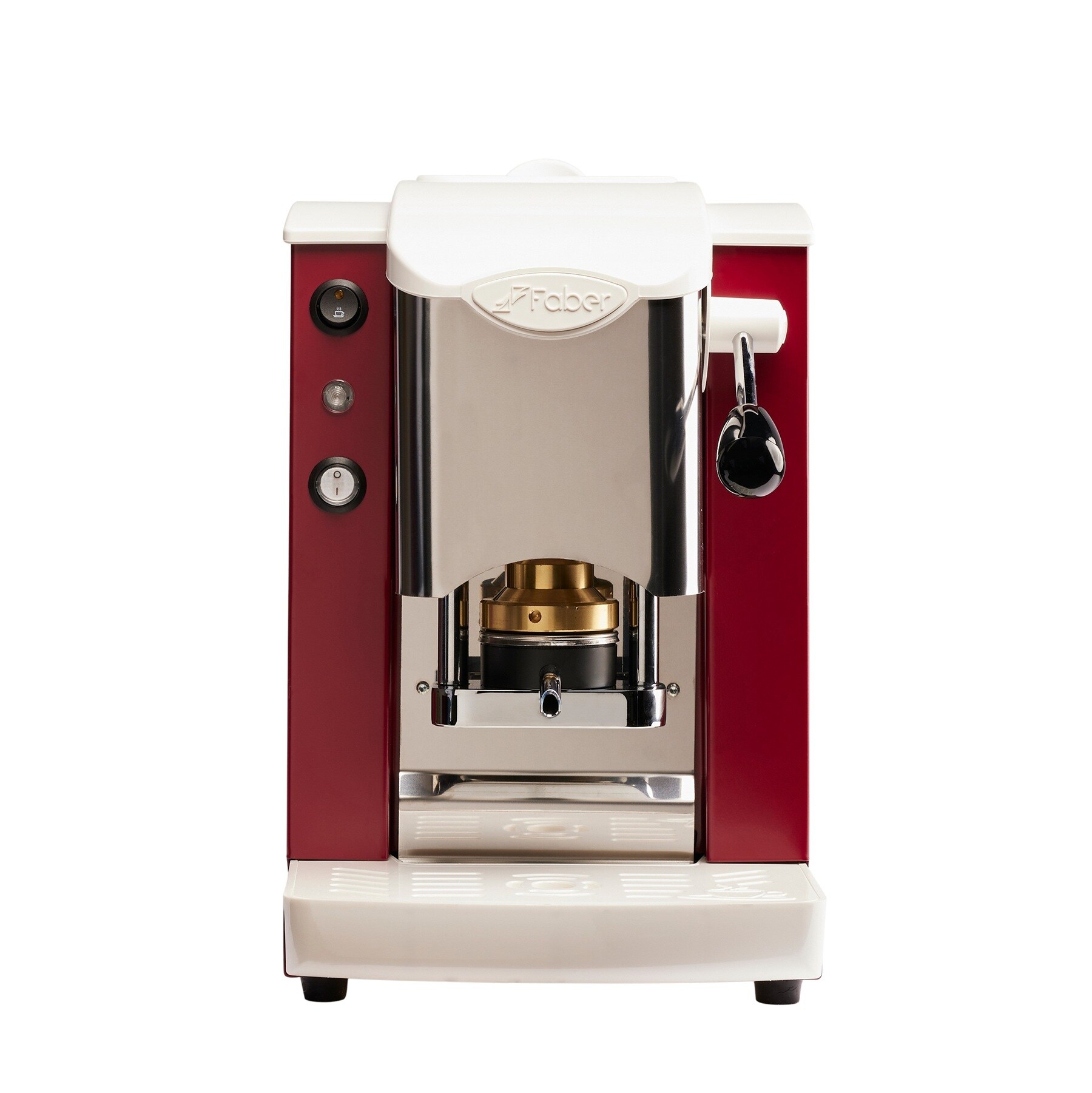 Faber Slot Inox ESE Pad espressomaskin Vinrød Hvit Inox