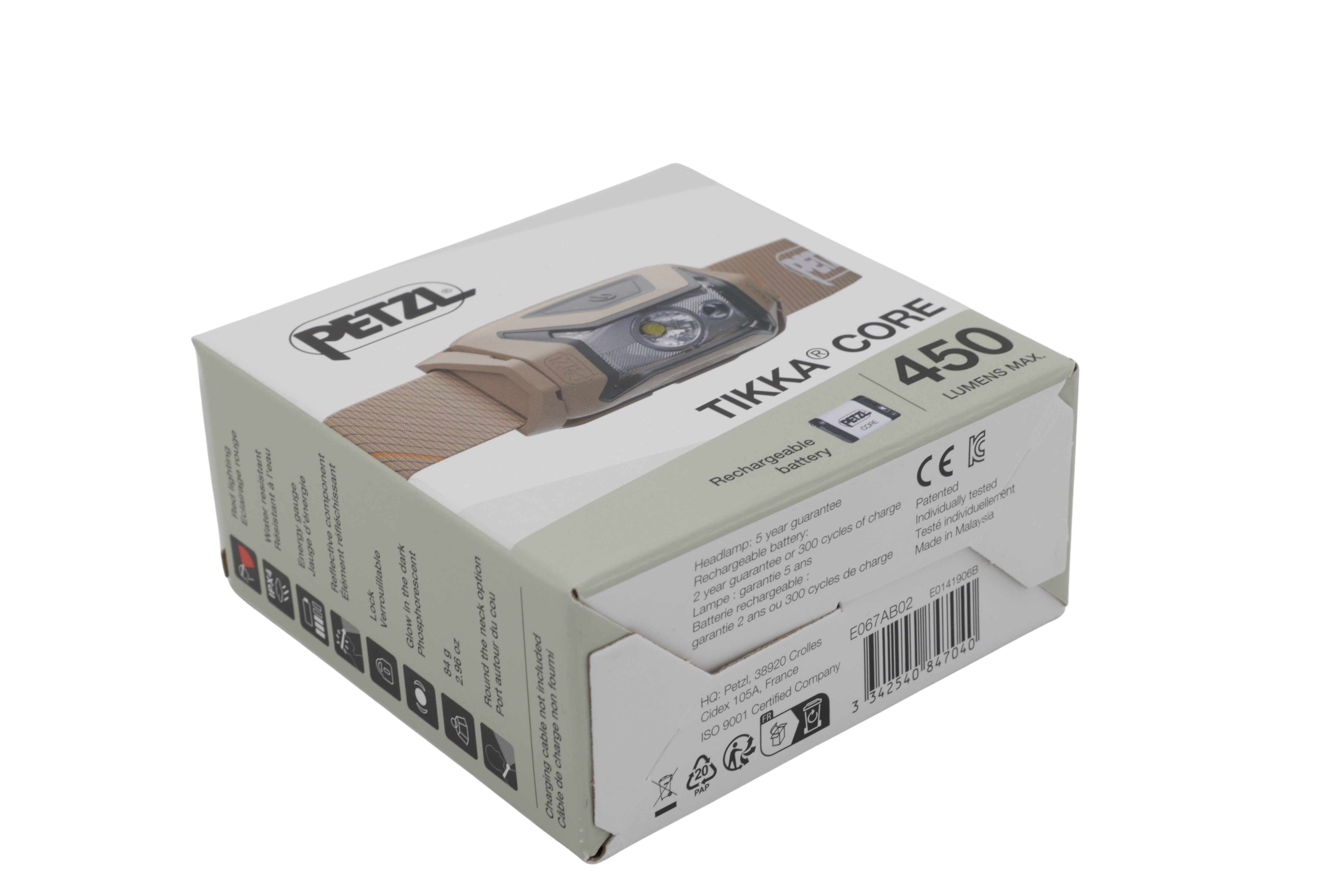 Petzl E067AB02 Tikka Core Lampe Brun