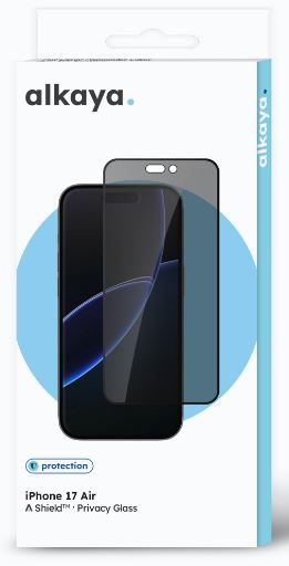 alkaya A Shield skjermbeskyttelsesglass 3D Fullt deksel, personvern iPhone 17Air, svart