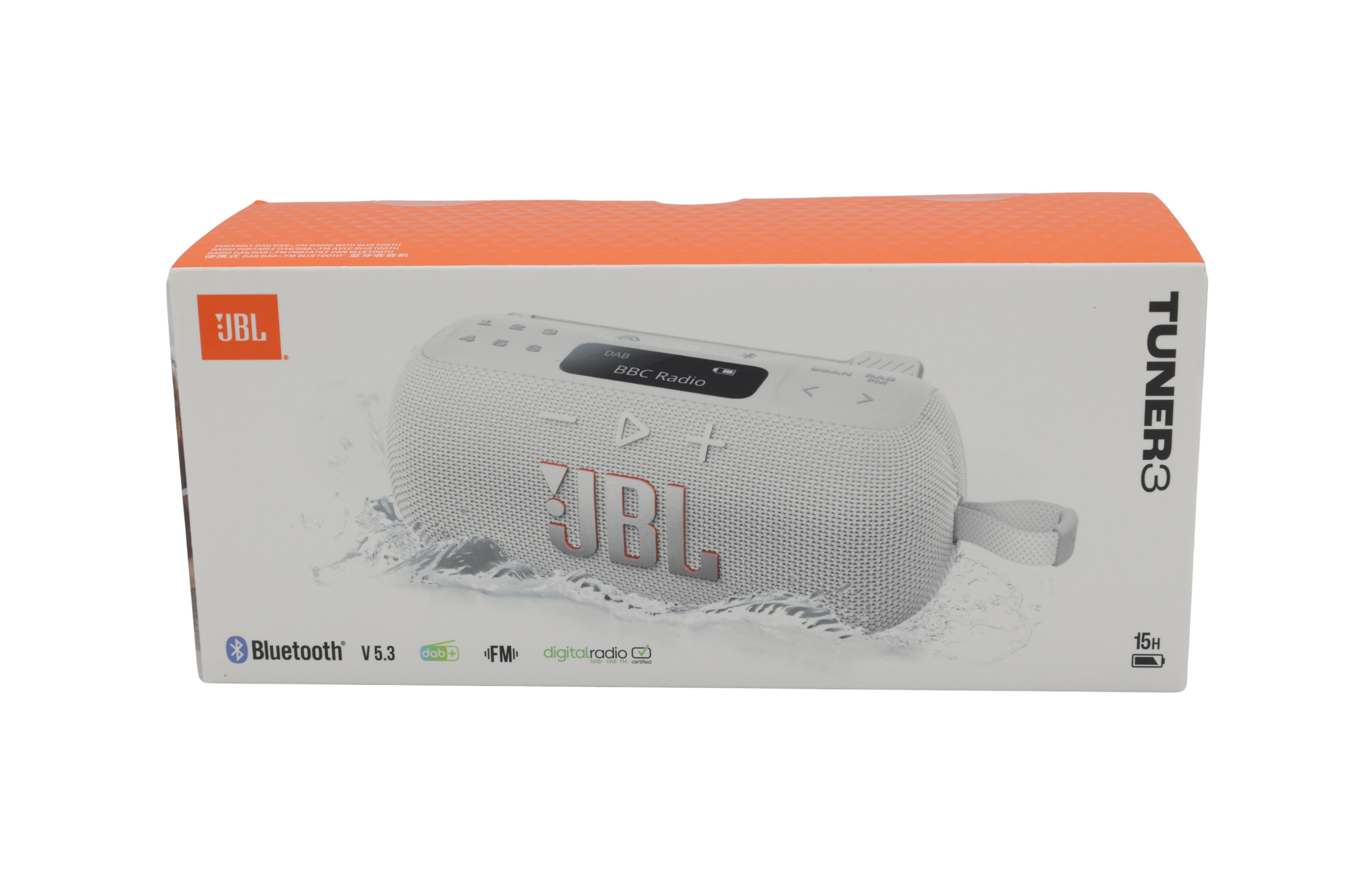 JBL Tuner 3 bærbar DAB/UKW BT-radio, IP68, hvit