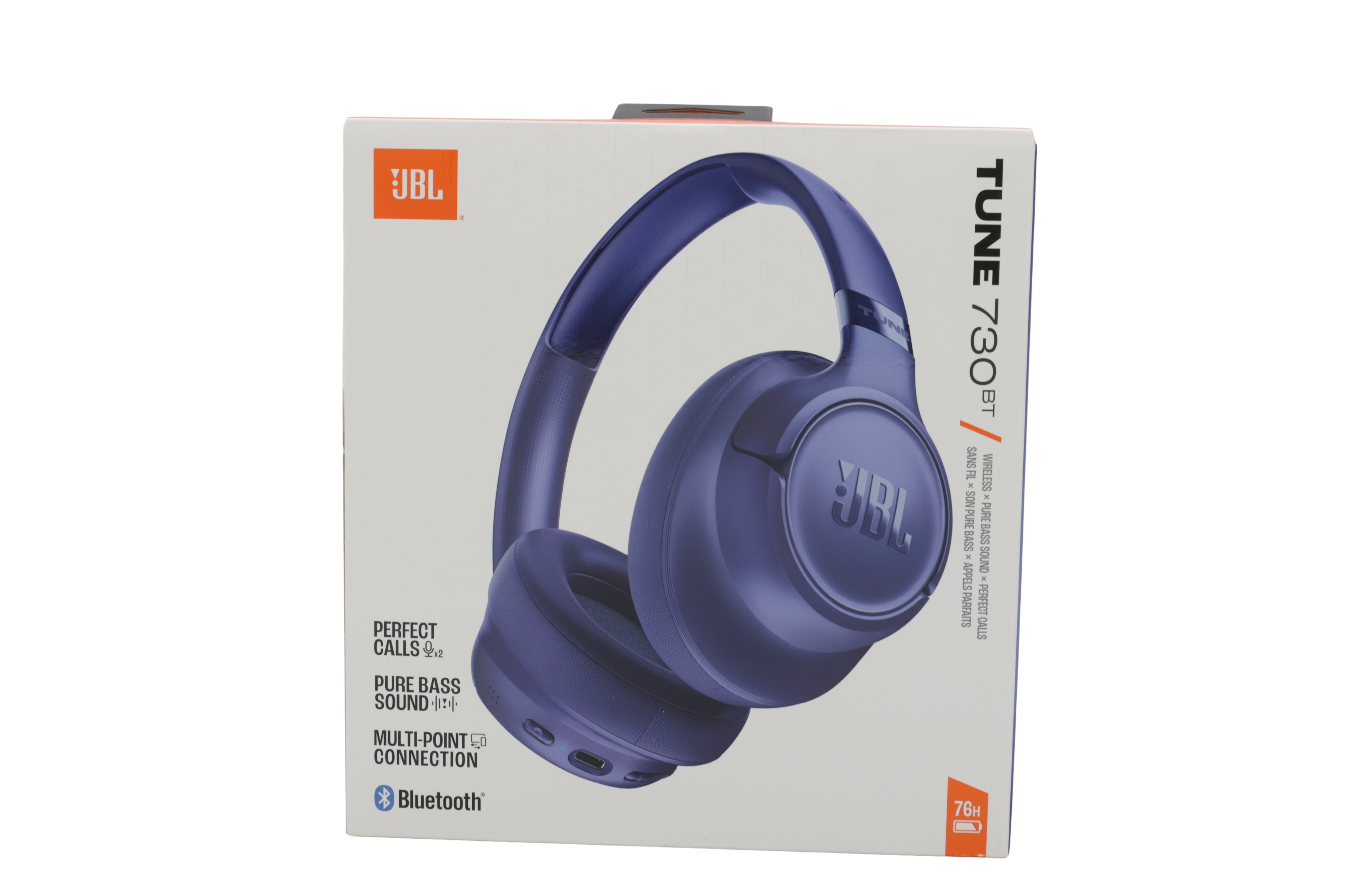 JBL JBLT730BTBLU Tune 730 BT Over-Ear-hodetelefoner, blå