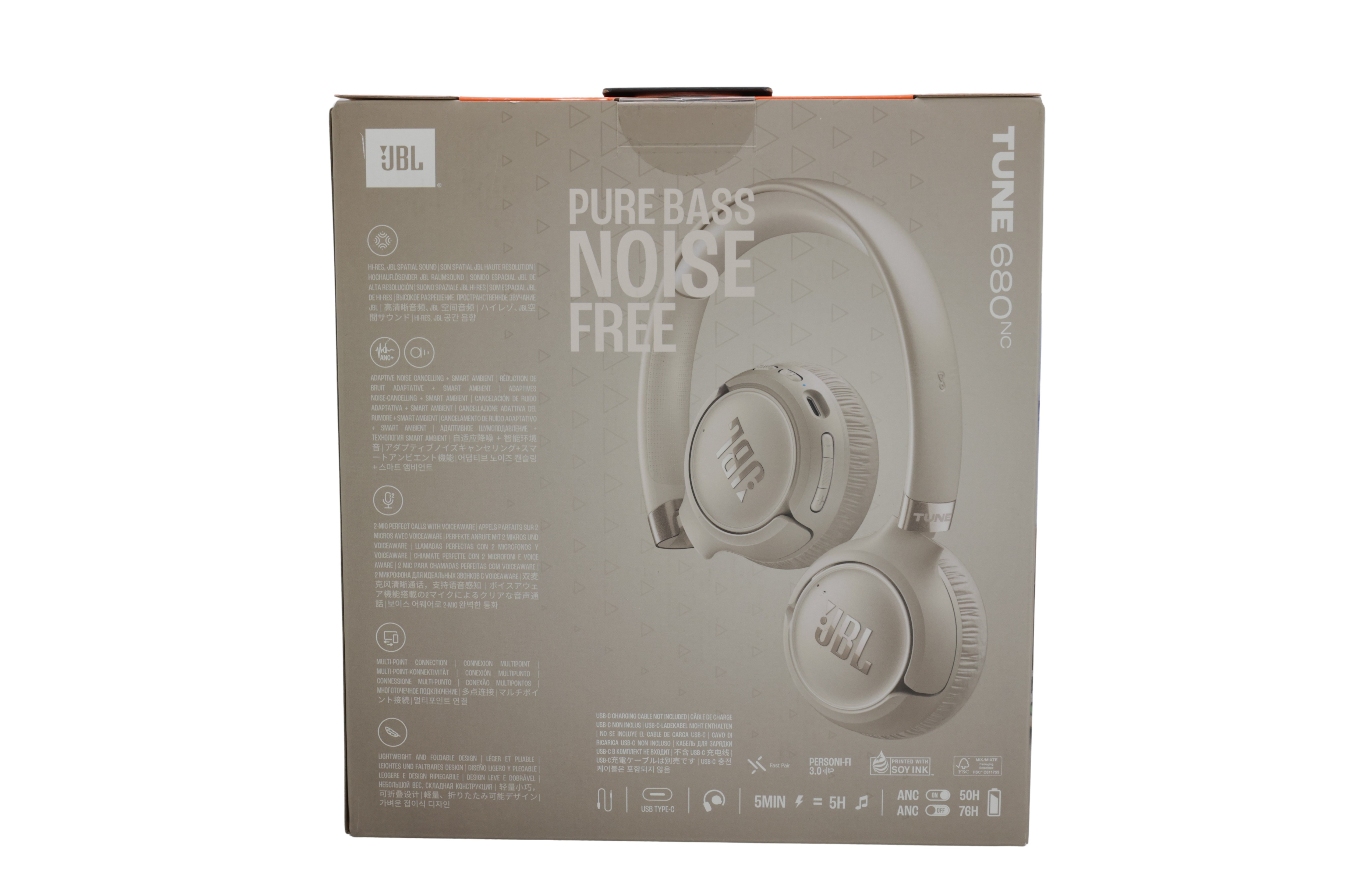 JBL JBLT680NCBEG On-Ear-hodetelefoner, mokka