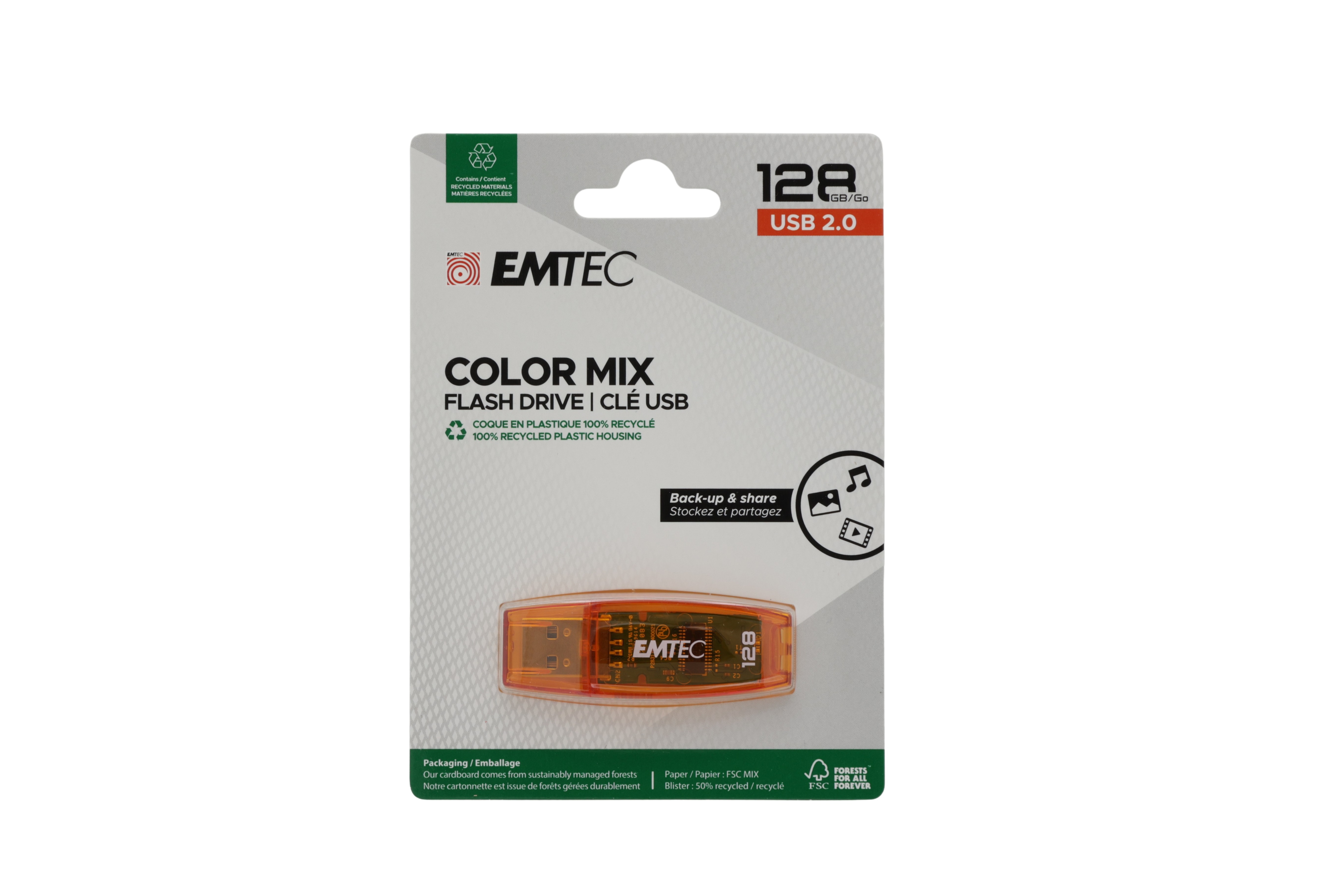 Emtec USB2.0 C410 128 GB oransje