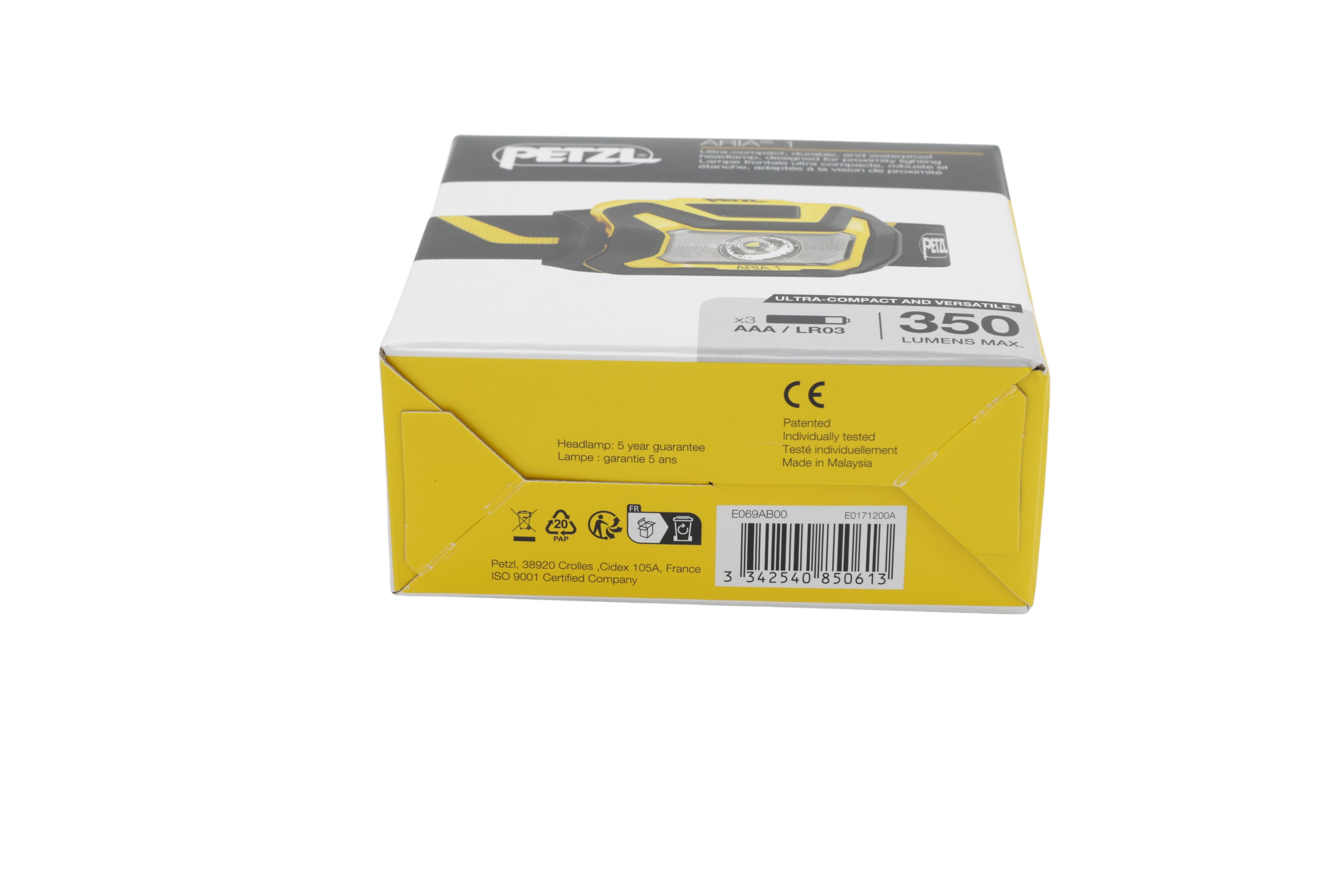 Petzl E069AB00 Hodelykt ARIA 1 Svart/gul