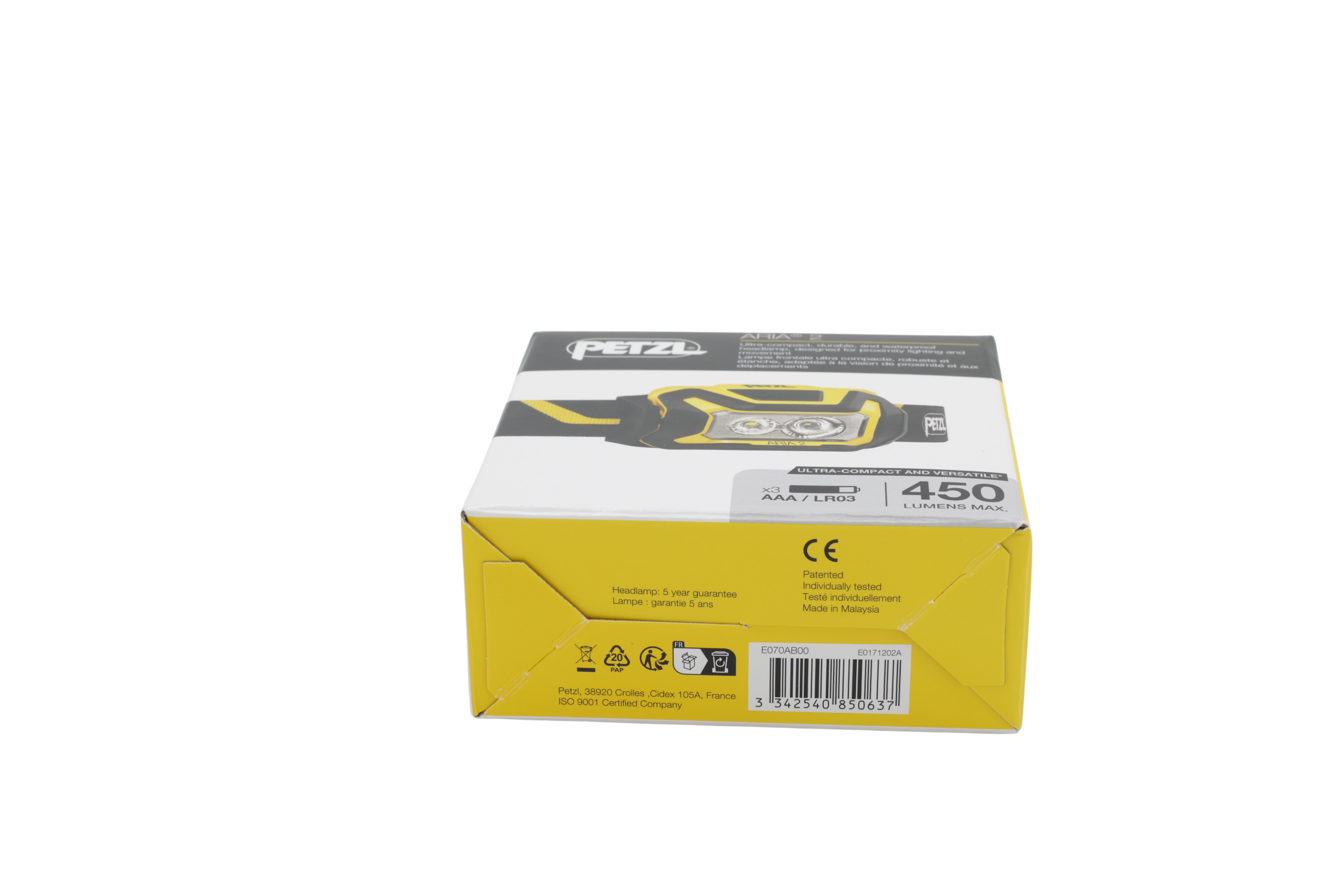 Petzl E070AB00 Hodelykt ARIA 2 svart/gul
