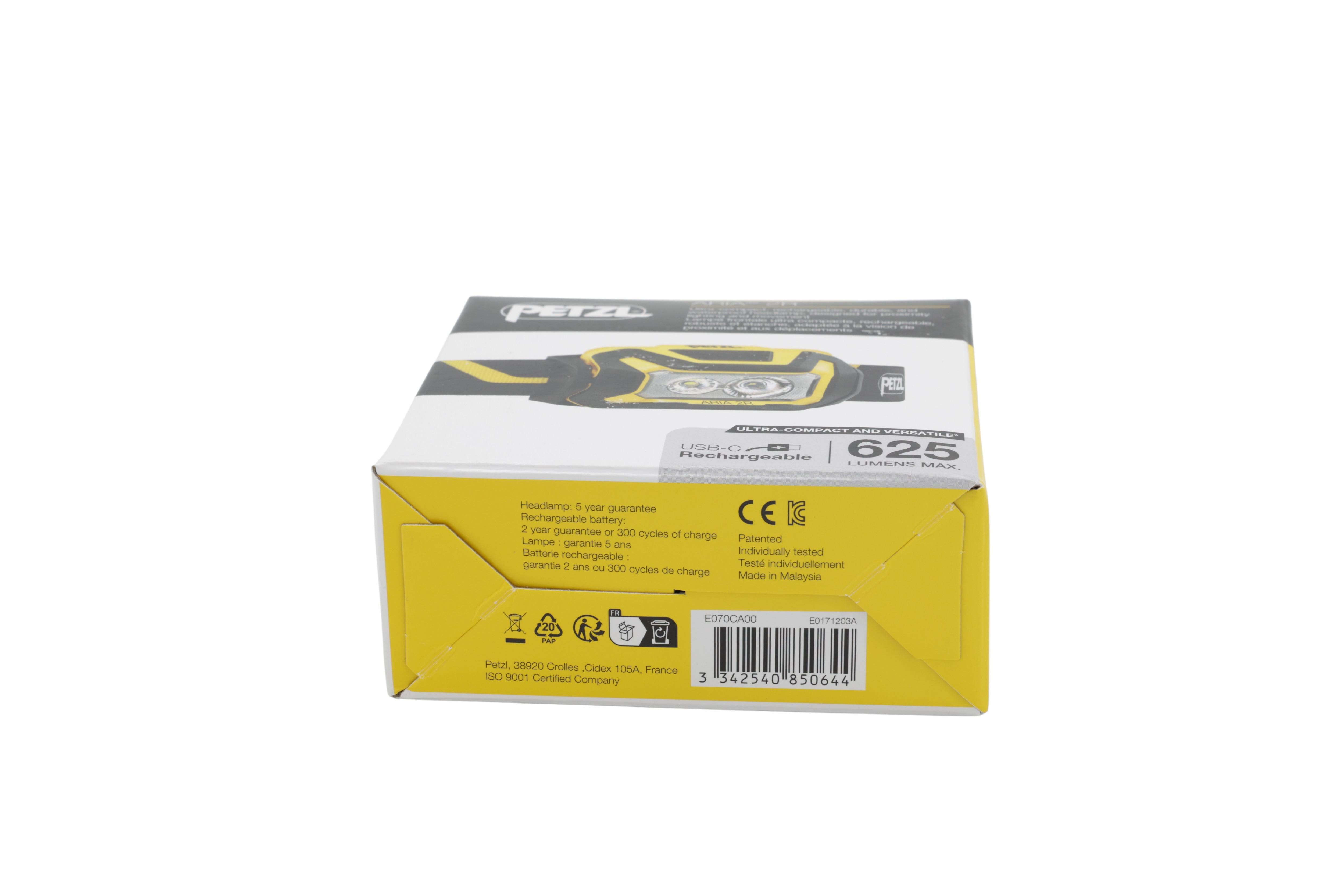 Petzl E070CA00 Hodelykt ARIA 2R svart/gul