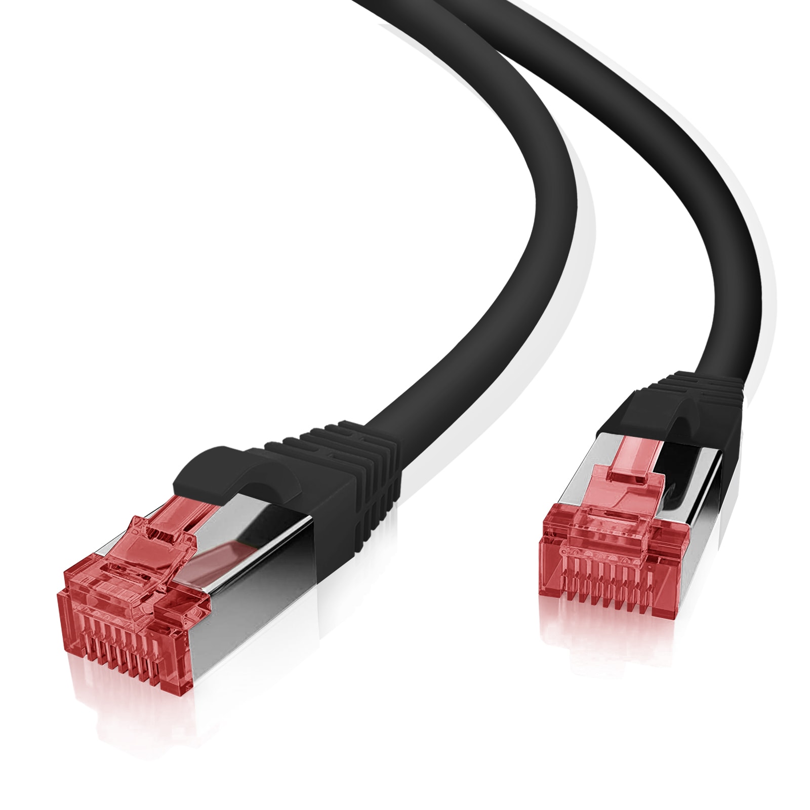 helos patchkabel Cat 6 S/FTP RJ45 svart 0,25 m AWG27/7 LSZH GHMT